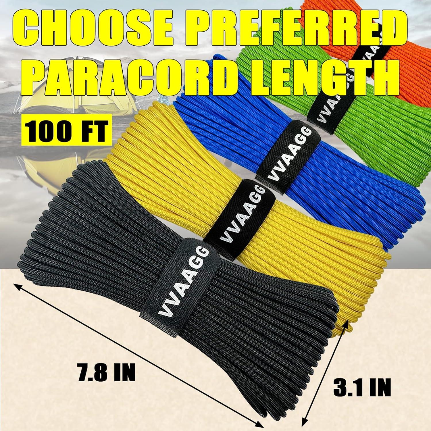 imageVVAAGG 1000 White Paracord Rope 100FT 4mm Utility Parachute Cord 12 Strand Nylon Camping Rope Tent Rope Clothsline RopeBL