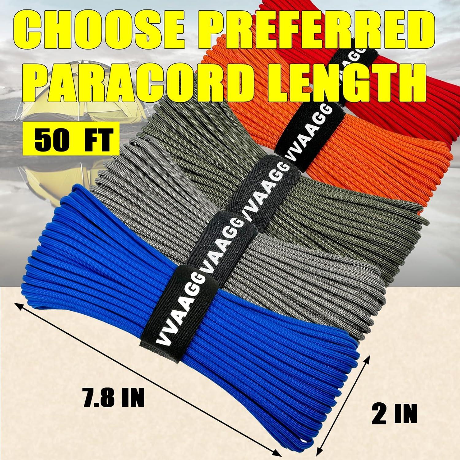 imageVVAAGG 1000 White Paracord Rope 100FT 4mm Utility Parachute Cord 12 Strand Nylon Camping Rope Tent Rope Clothsline RopeBlue