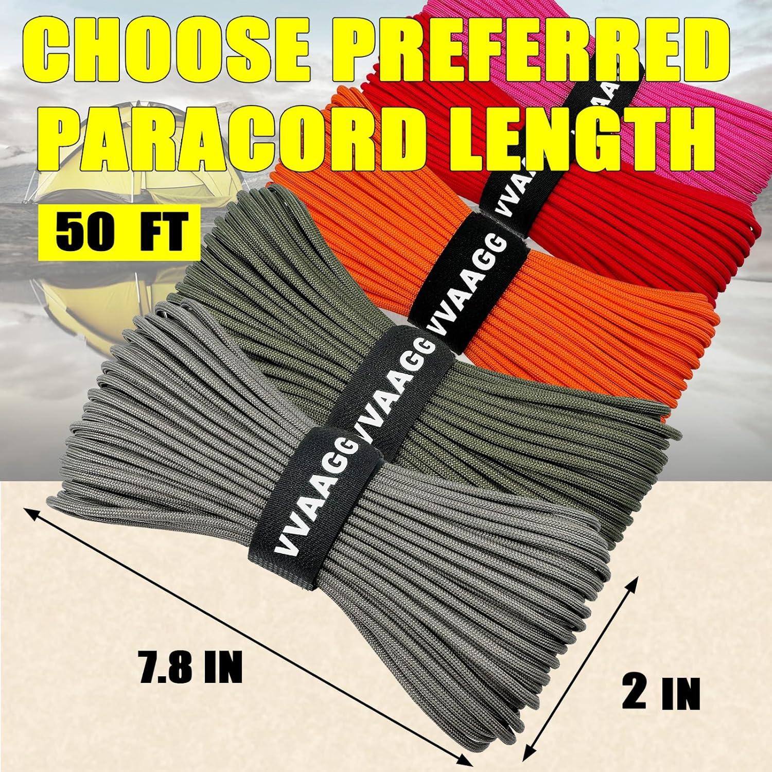 imageVVAAGG 1000 White Paracord Rope 100FT 4mm Utility Parachute Cord 12 Strand Nylon Camping Rope Tent Rope Clothsline RopeGray