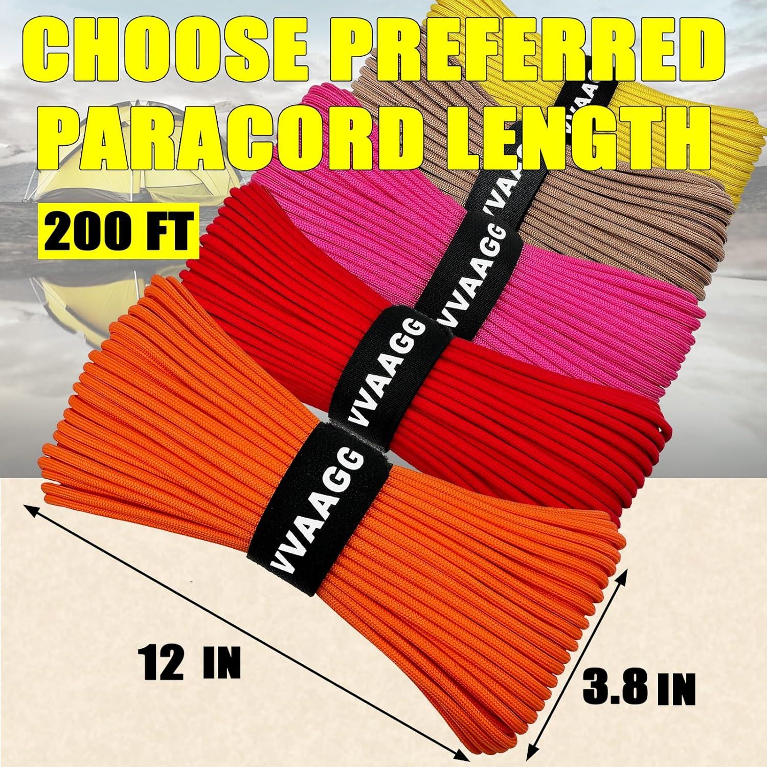 imageVVAAGG 1000 White Paracord Rope 100FT 4mm Utility Parachute Cord 12 Strand Nylon Camping Rope Tent Rope Clothsline RopeOrange