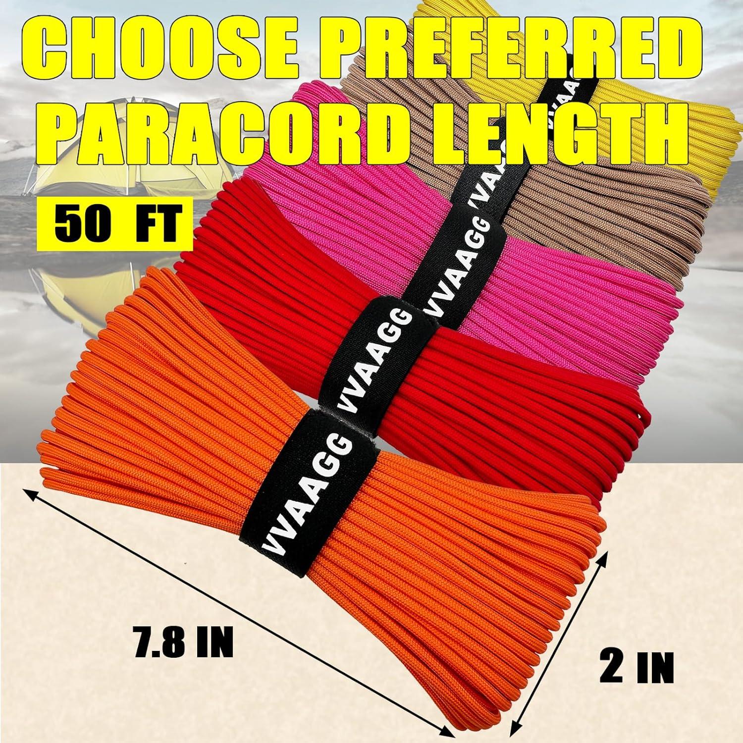 imageVVAAGG 1000 White Paracord Rope 100FT 4mm Utility Parachute Cord 12 Strand Nylon Camping Rope Tent Rope Clothsline RopeOrange