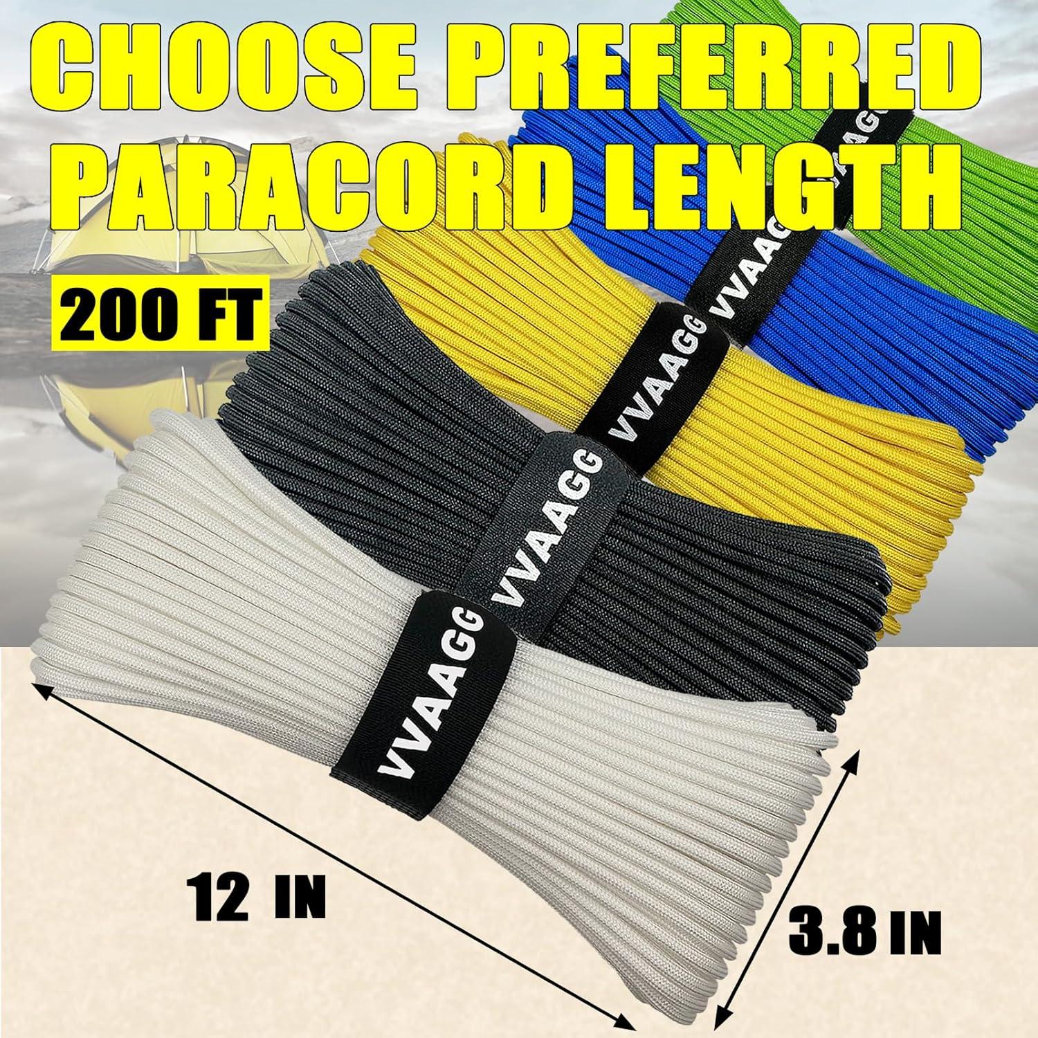 imageVVAAGG 1000 White Paracord Rope 100FT 4mm Utility Parachute Cord 12 Strand Nylon Camping Rope Tent Rope Clothsline RopeWhite