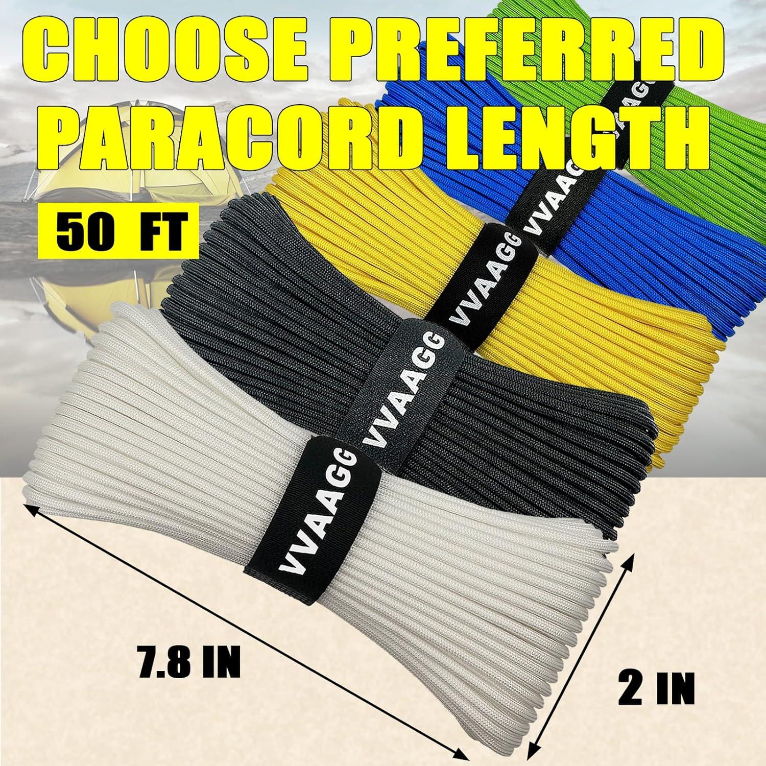imageVVAAGG 1000 White Paracord Rope 100FT 4mm Utility Parachute Cord 12 Strand Nylon Camping Rope Tent Rope Clothsline RopeWhite