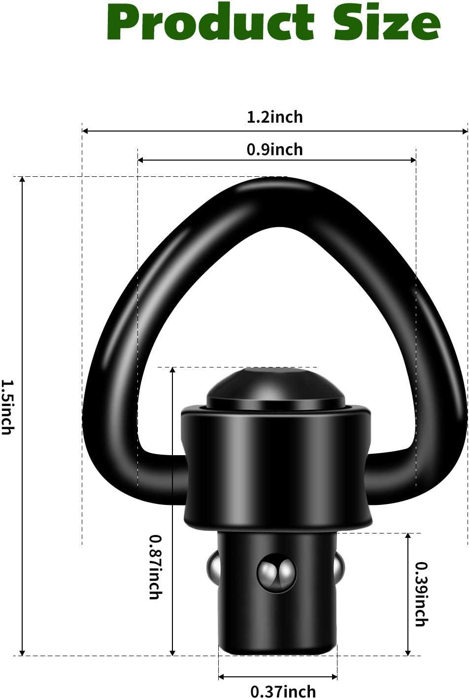 imageVVAAGG 2 Point QD Sling Adjustable 550 Paracord Sling with Metal Hook and QD Sling Swivels for HuntingBlackGray
