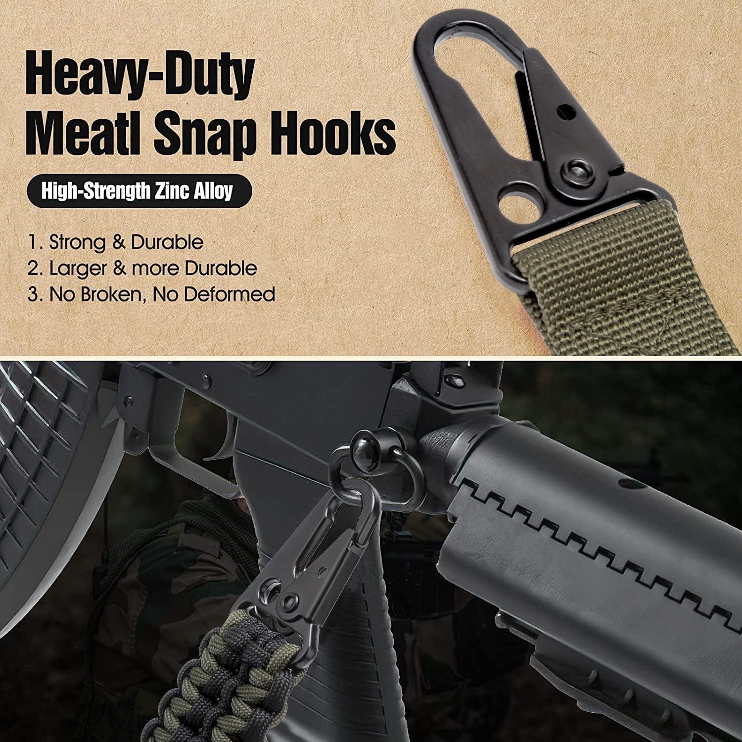 imageVVAAGG 2 Point QD Sling Adjustable 550 Paracord Sling with Metal Hook and QD Sling Swivels for HuntingBlackGreen