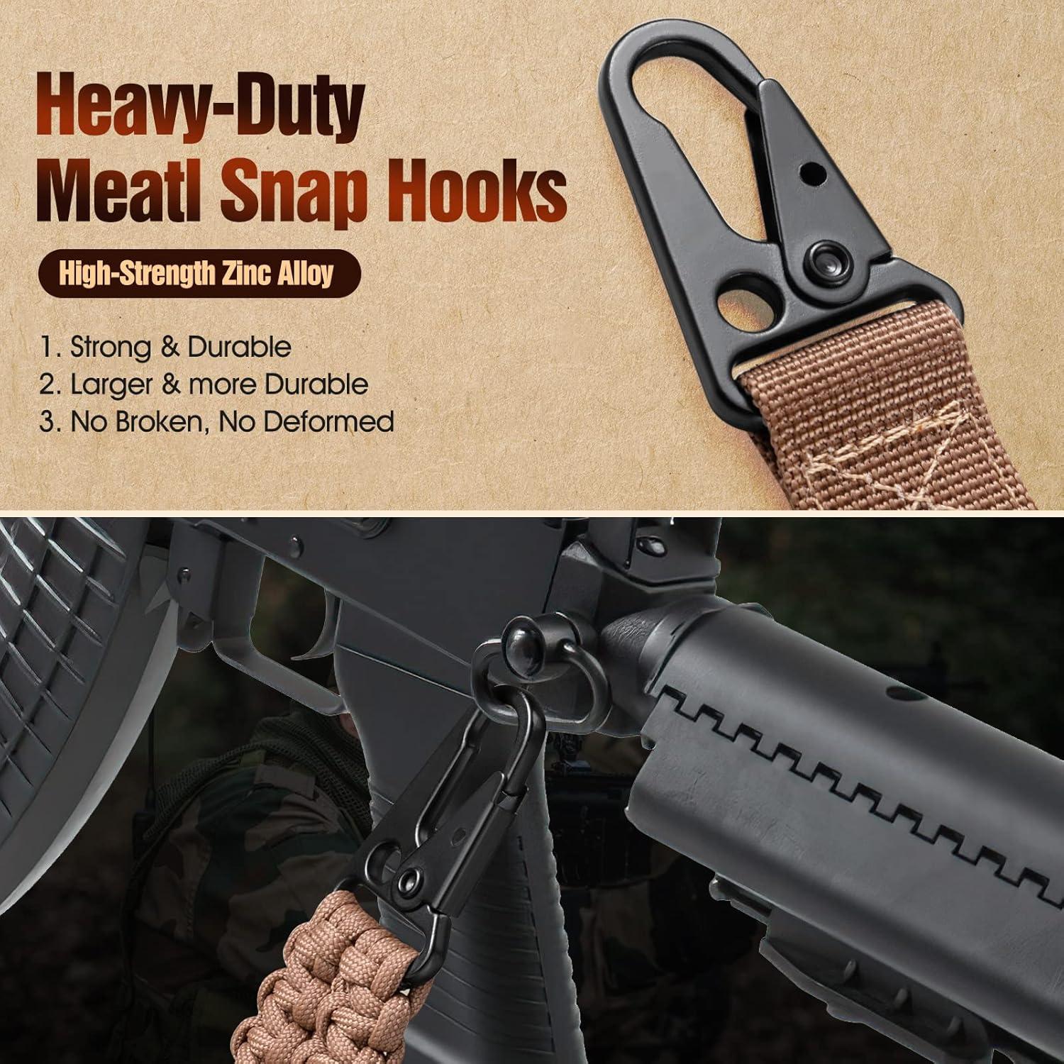 imageVVAAGG 2 Point QD Sling Adjustable 550 Paracord Sling with Metal Hook and QD Sling Swivels for HuntingTan