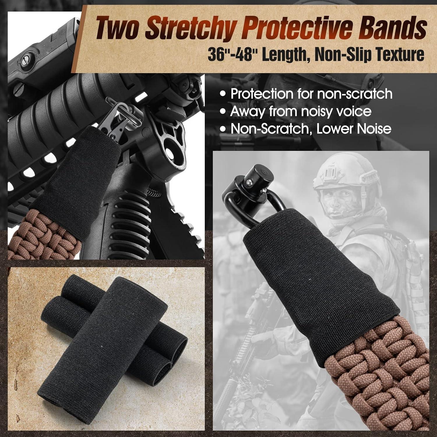 imageVVAAGG 2 Point QD Sling Adjustable 550 Paracord Sling with Metal Hook and QD Sling Swivels for HuntingTan
