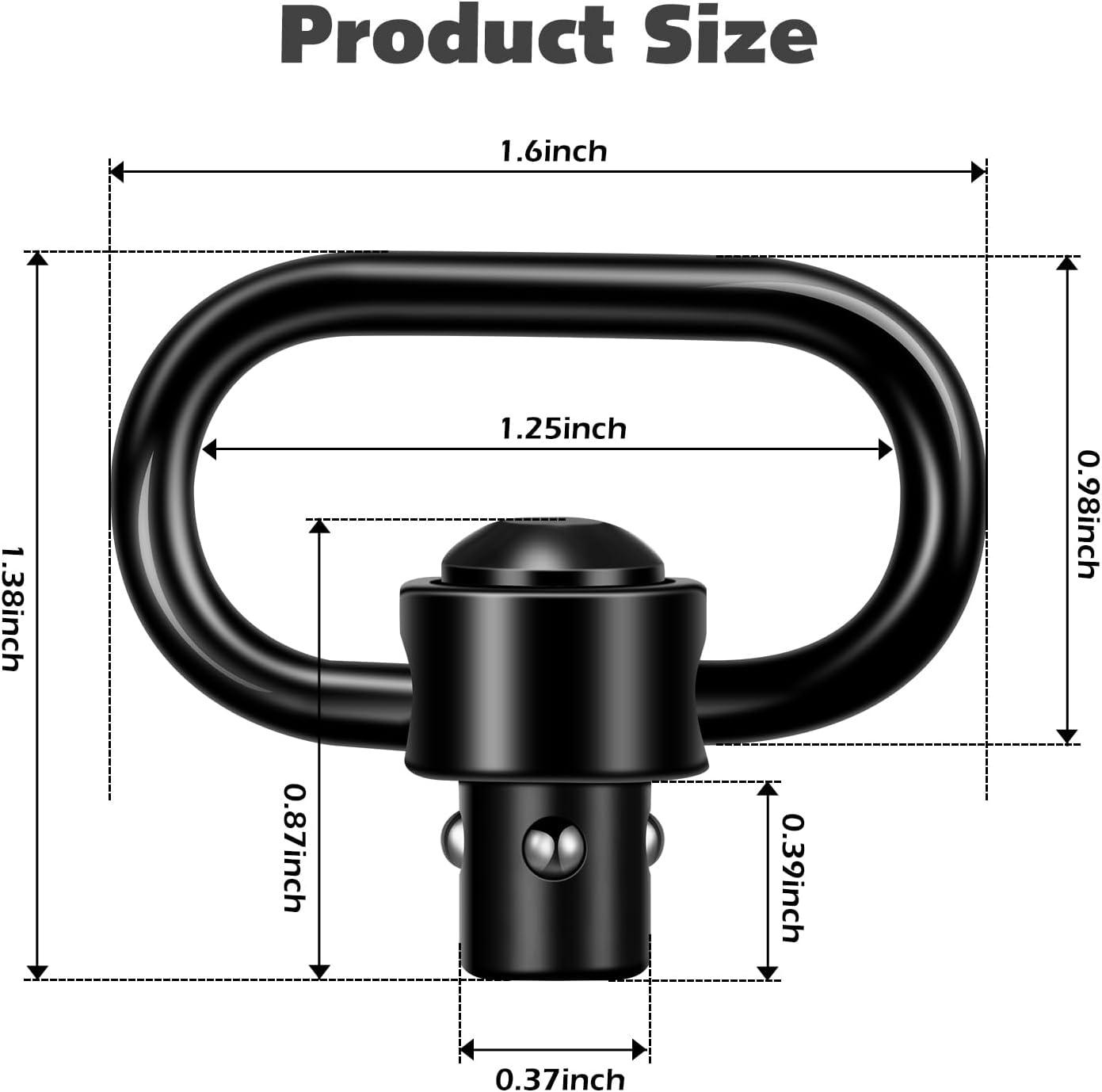 imageVVAAGG 4PCS Sling Swivels 1 125 15 inch 2Point Sling Attachment4pcs 125 inch QD Swivels
