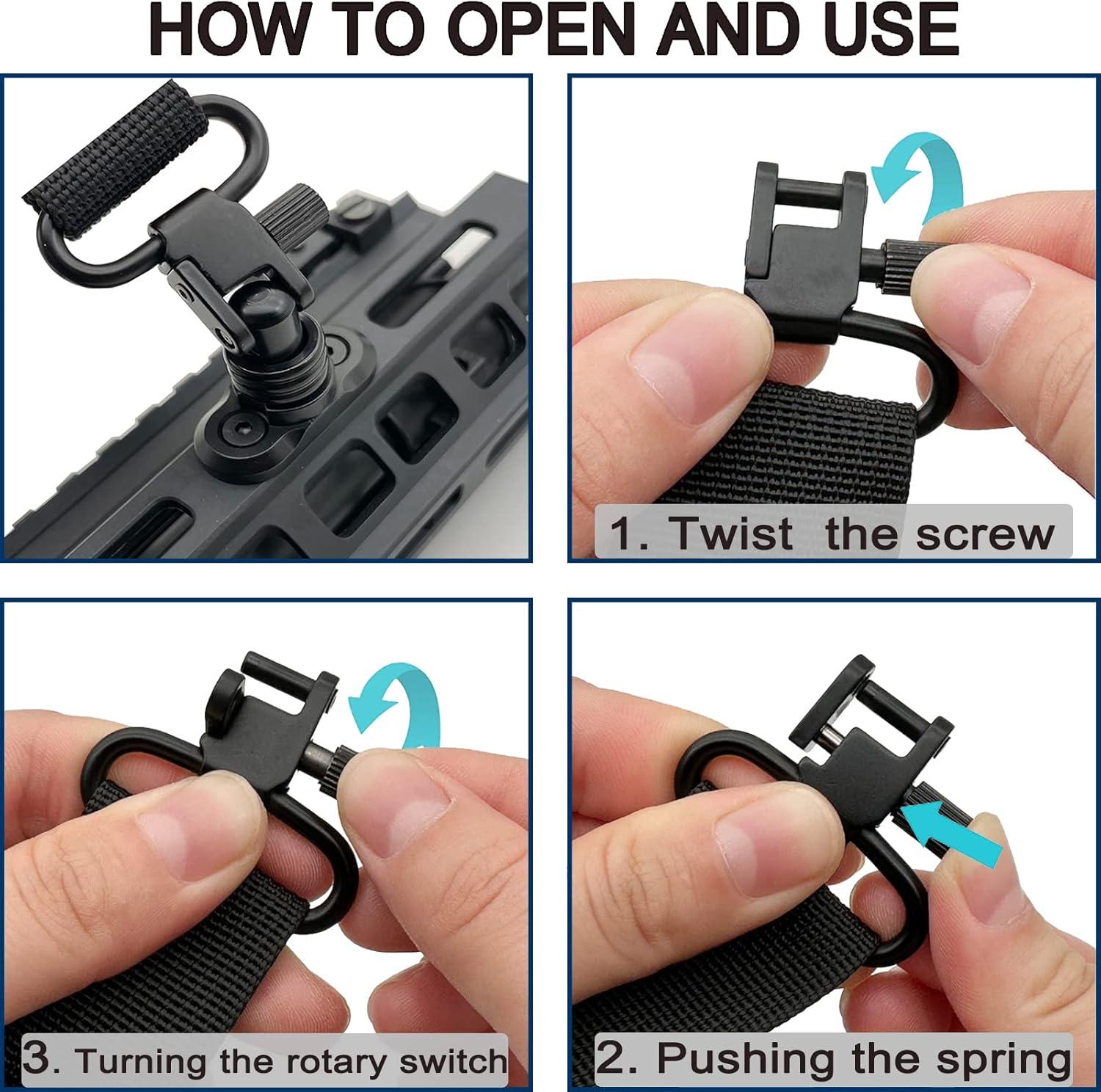 imageVVAAGG 4PCS Sling Swivels 1 125 15 inch 2Point Sling Attachment4pcs 15 inch Swivels
