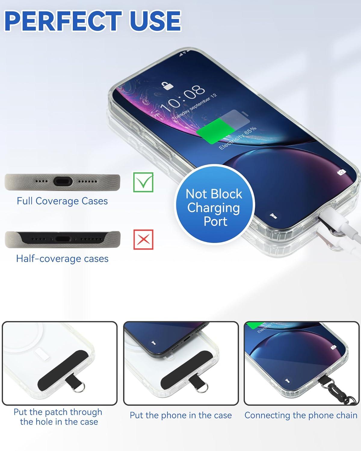 imageVVAAGG Cell Phone Lanyard for iPhone Crossbody Phone Strap and Wrist Strap Most iPhone and Android SmartphonesBlack