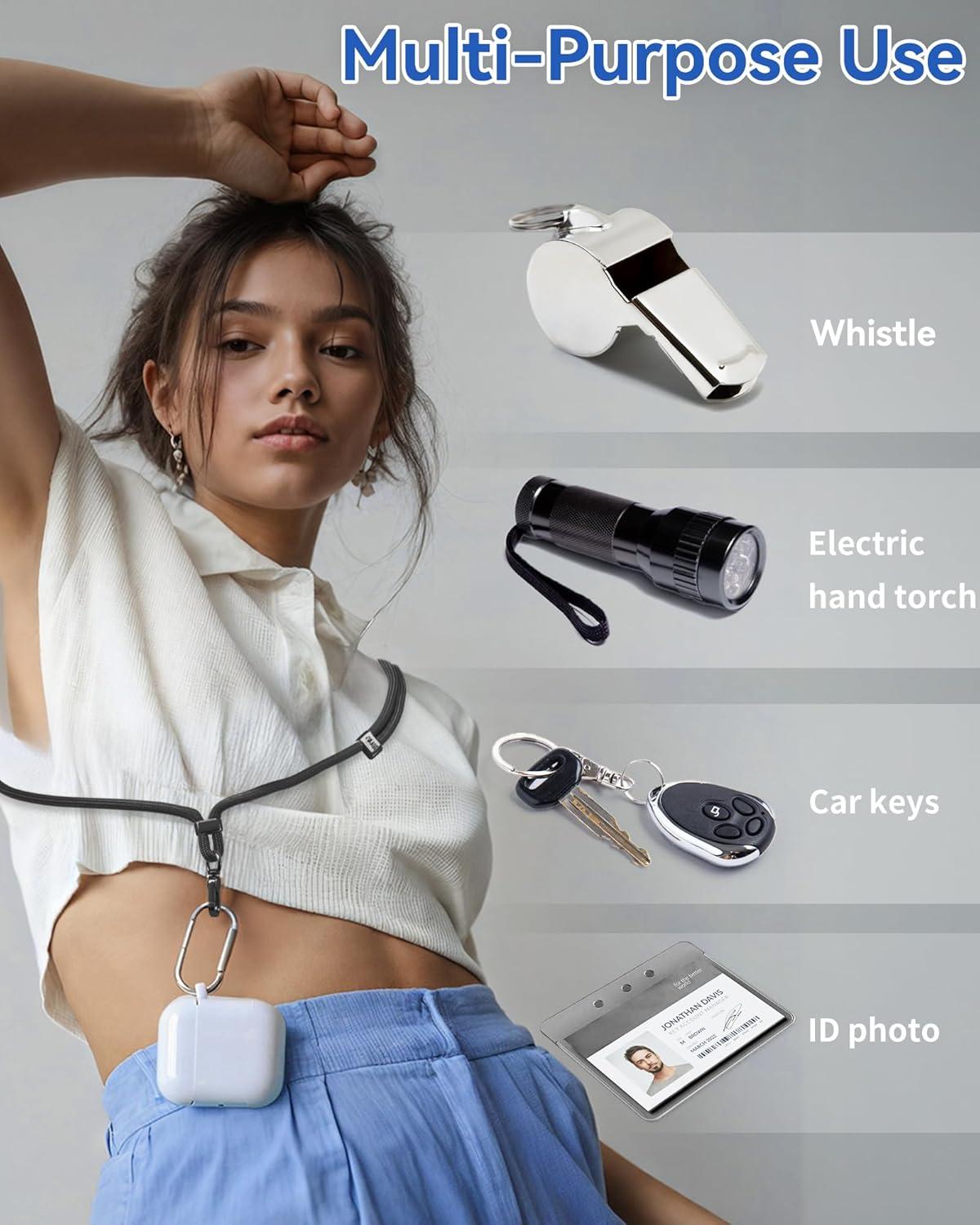 imageVVAAGG Cell Phone Lanyard for iPhone Crossbody Phone Strap and Wrist Strap Most iPhone and Android SmartphonesBlack