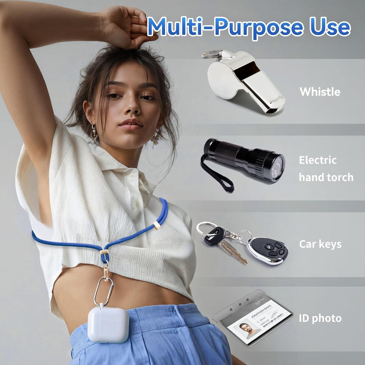 imageVVAAGG Cell Phone Lanyard for iPhone Crossbody Phone Strap and Wrist Strap Most iPhone and Android SmartphonesBlue
