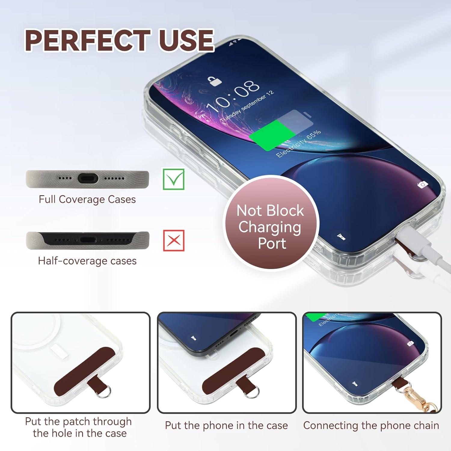 imageVVAAGG Cell Phone Lanyard for iPhone Crossbody Phone Strap and Wrist Strap Most iPhone and Android SmartphonesCoffee