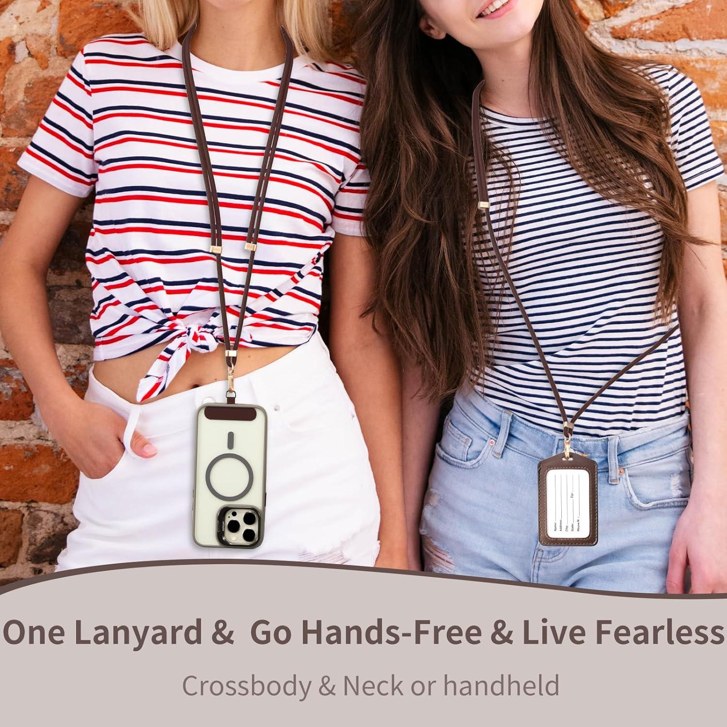 imageVVAAGG Cell Phone Lanyard for iPhone Crossbody Phone Strap and Wrist Strap Most iPhone and Android SmartphonesCoffee