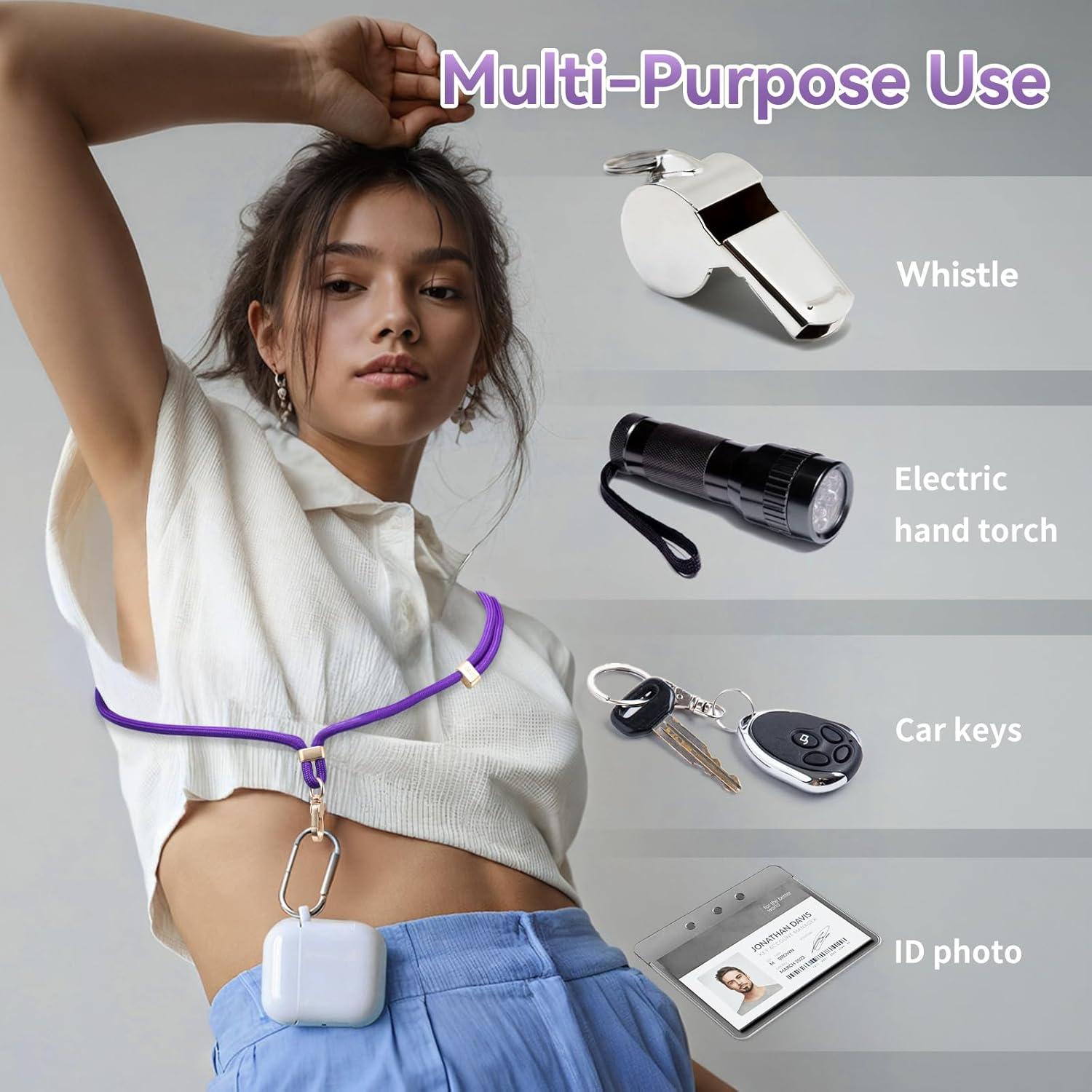 imageVVAAGG Cell Phone Lanyard for iPhone Crossbody Phone Strap and Wrist Strap Most iPhone and Android SmartphonesDkpurple