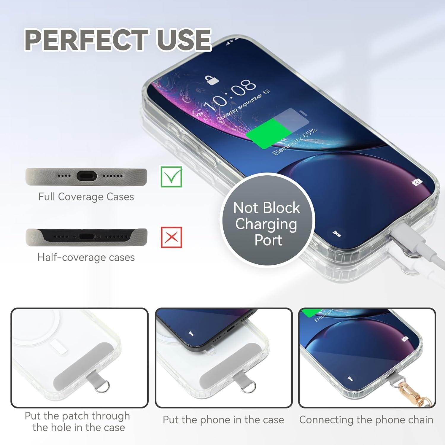 imageVVAAGG Cell Phone Lanyard for iPhone Crossbody Phone Strap and Wrist Strap Most iPhone and Android SmartphonesGrey