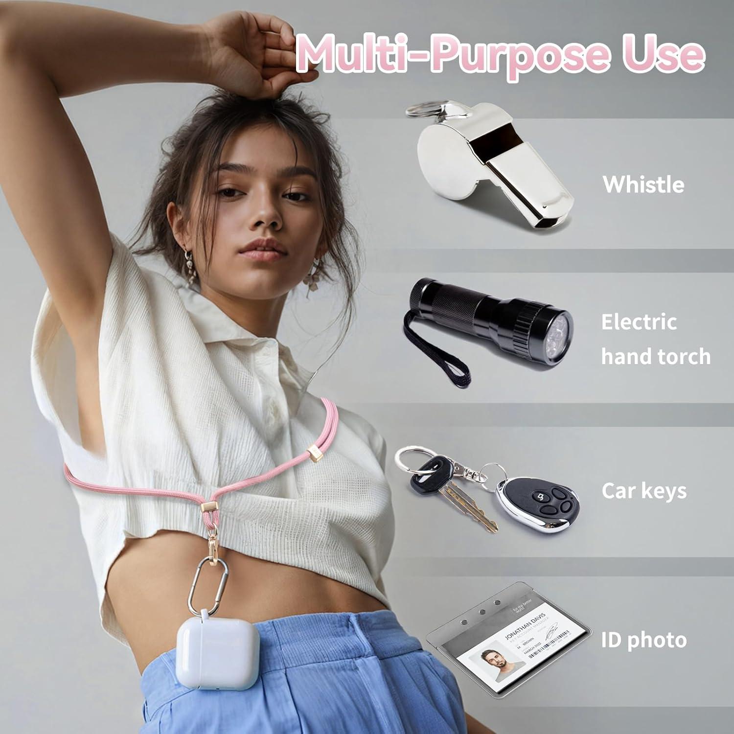 imageVVAAGG Cell Phone Lanyard for iPhone Crossbody Phone Strap and Wrist Strap Most iPhone and Android SmartphonesPink
