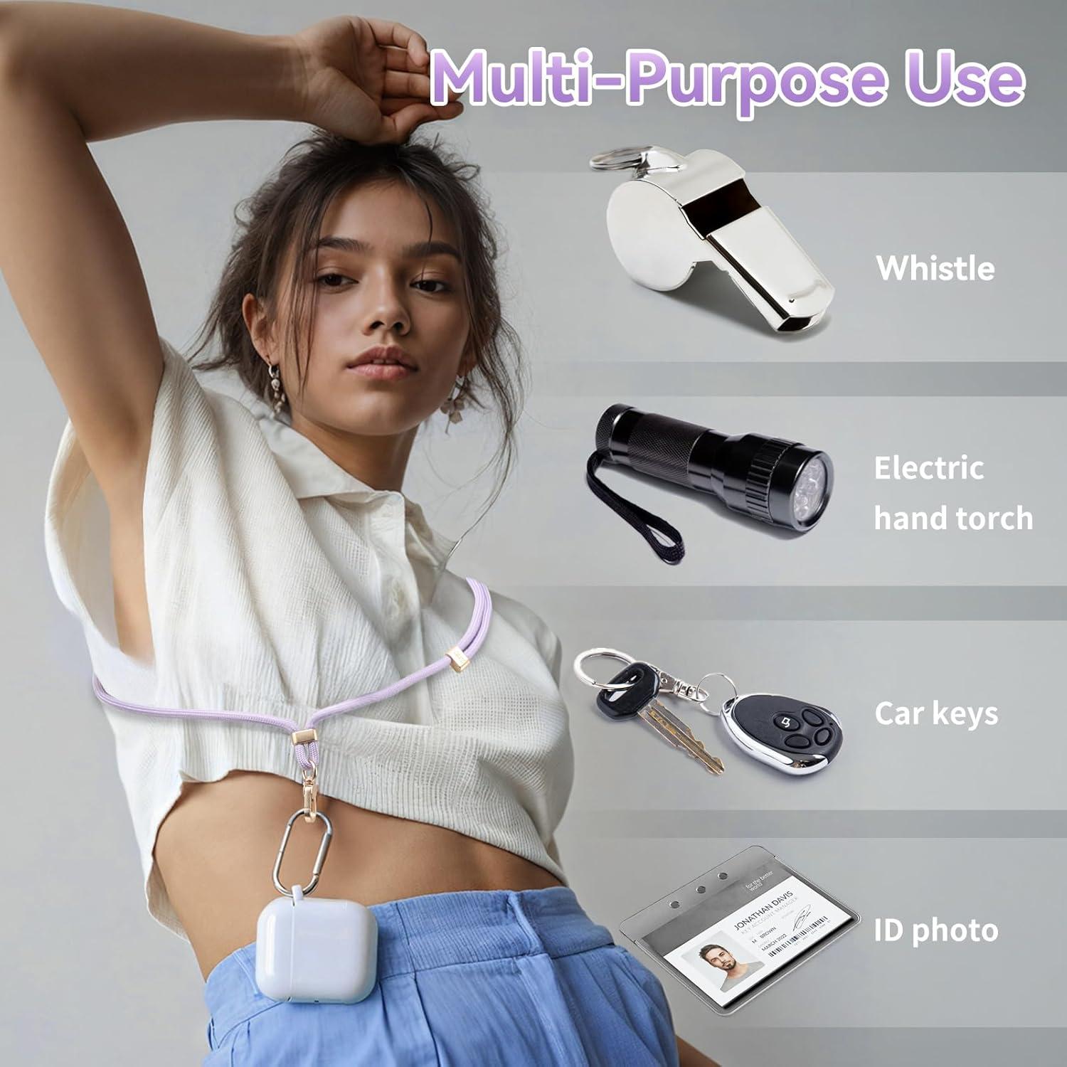 imageVVAAGG Cell Phone Lanyard for iPhone Crossbody Phone Strap and Wrist Strap Most iPhone and Android SmartphonesPurple