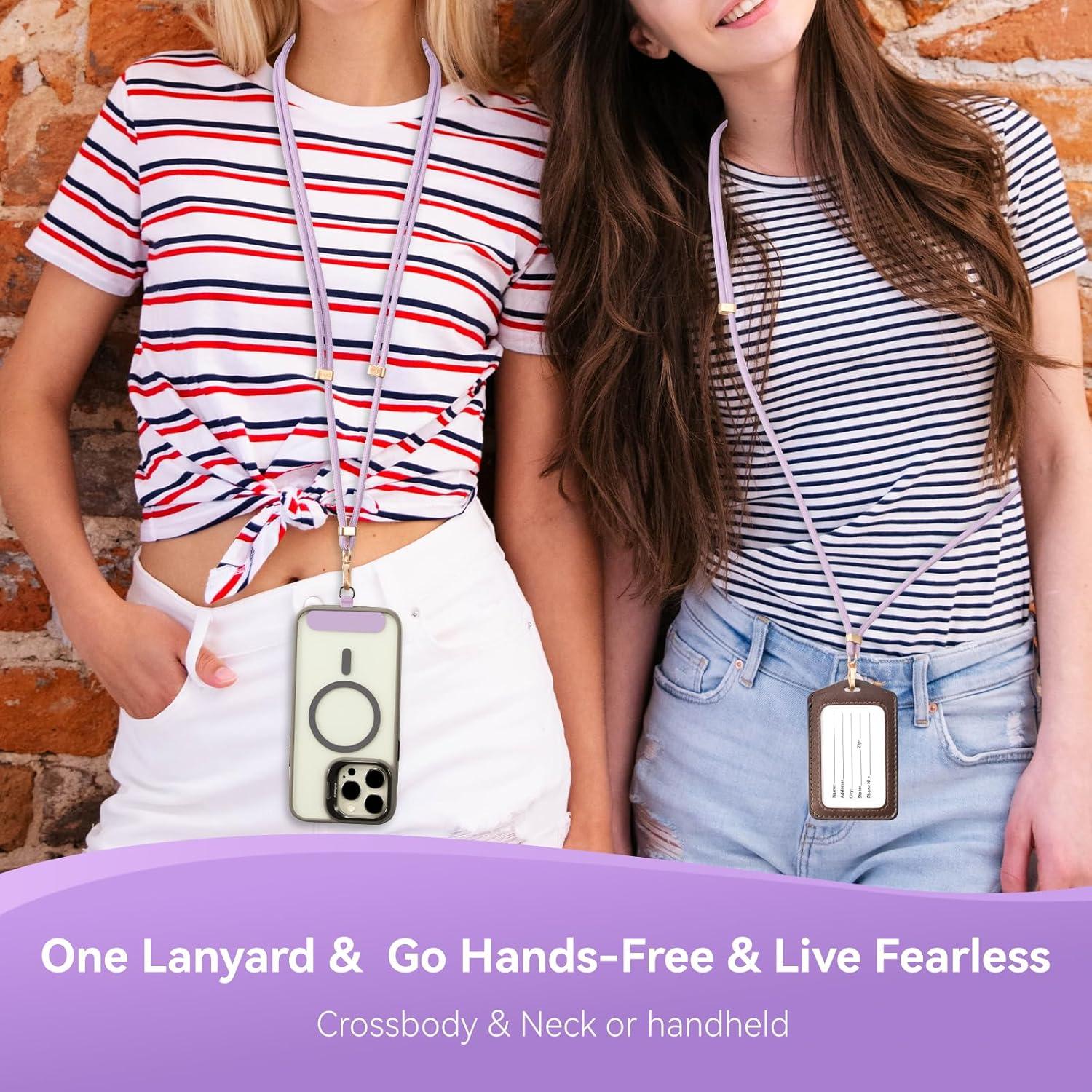 imageVVAAGG Cell Phone Lanyard for iPhone Crossbody Phone Strap and Wrist Strap Most iPhone and Android SmartphonesPurple