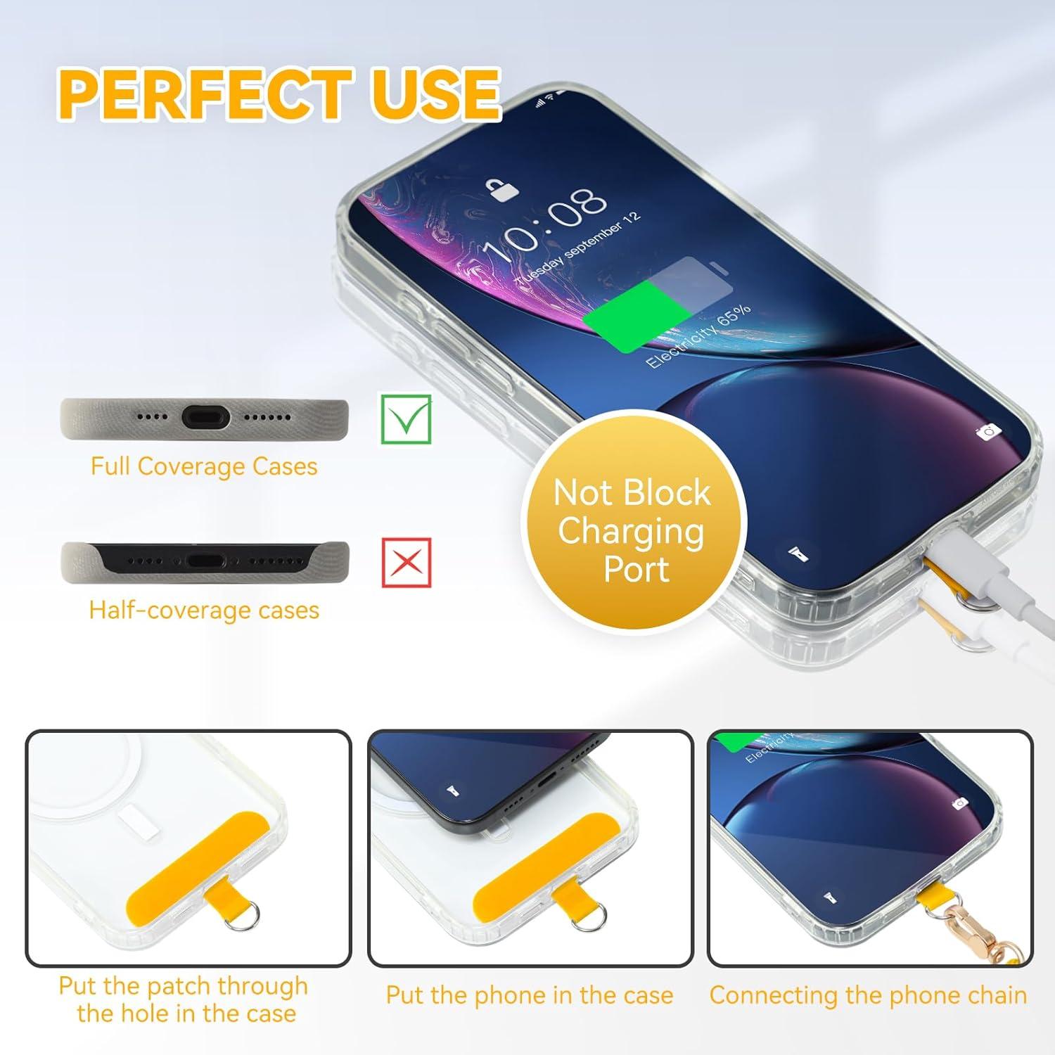 imageVVAAGG Cell Phone Lanyard for iPhone Crossbody Phone Strap and Wrist Strap Most iPhone and Android SmartphonesYellow