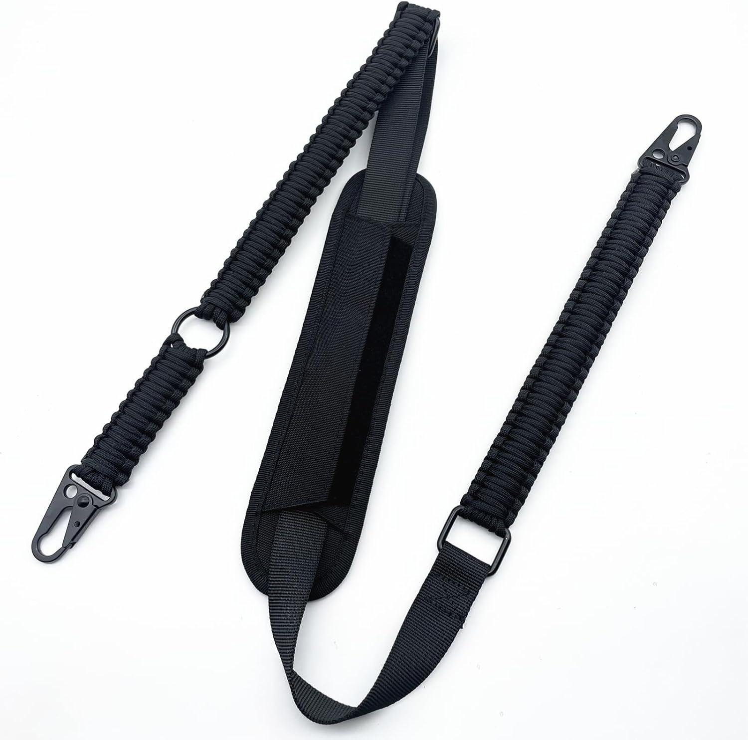 imageVVAAGG Paracord Sling with Shoulder Pad and QD Sling Mount 2 Point QD SlingBlack