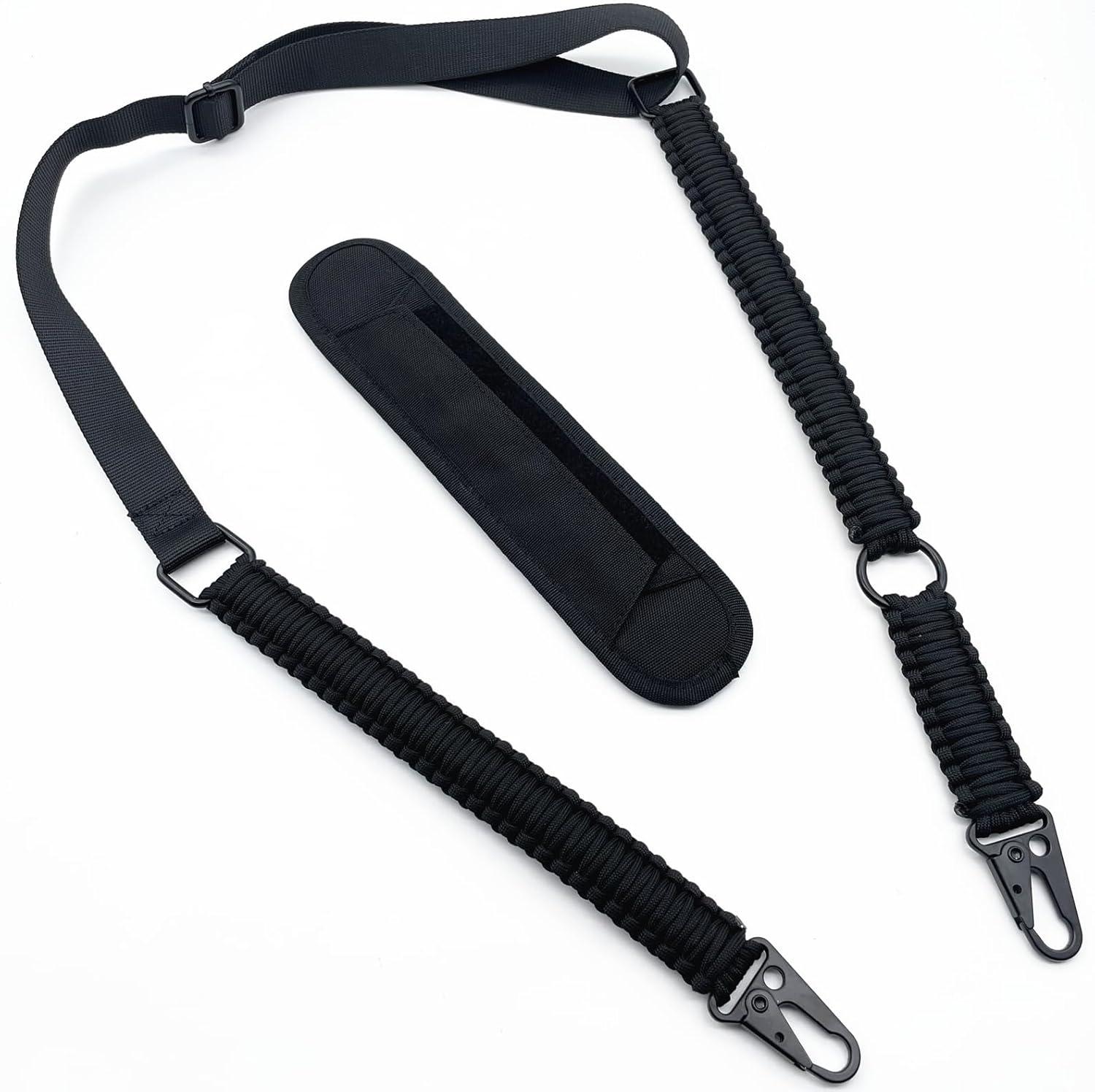 imageVVAAGG Paracord Sling with Shoulder Pad and QD Sling Mount 2 Point QD SlingBlack