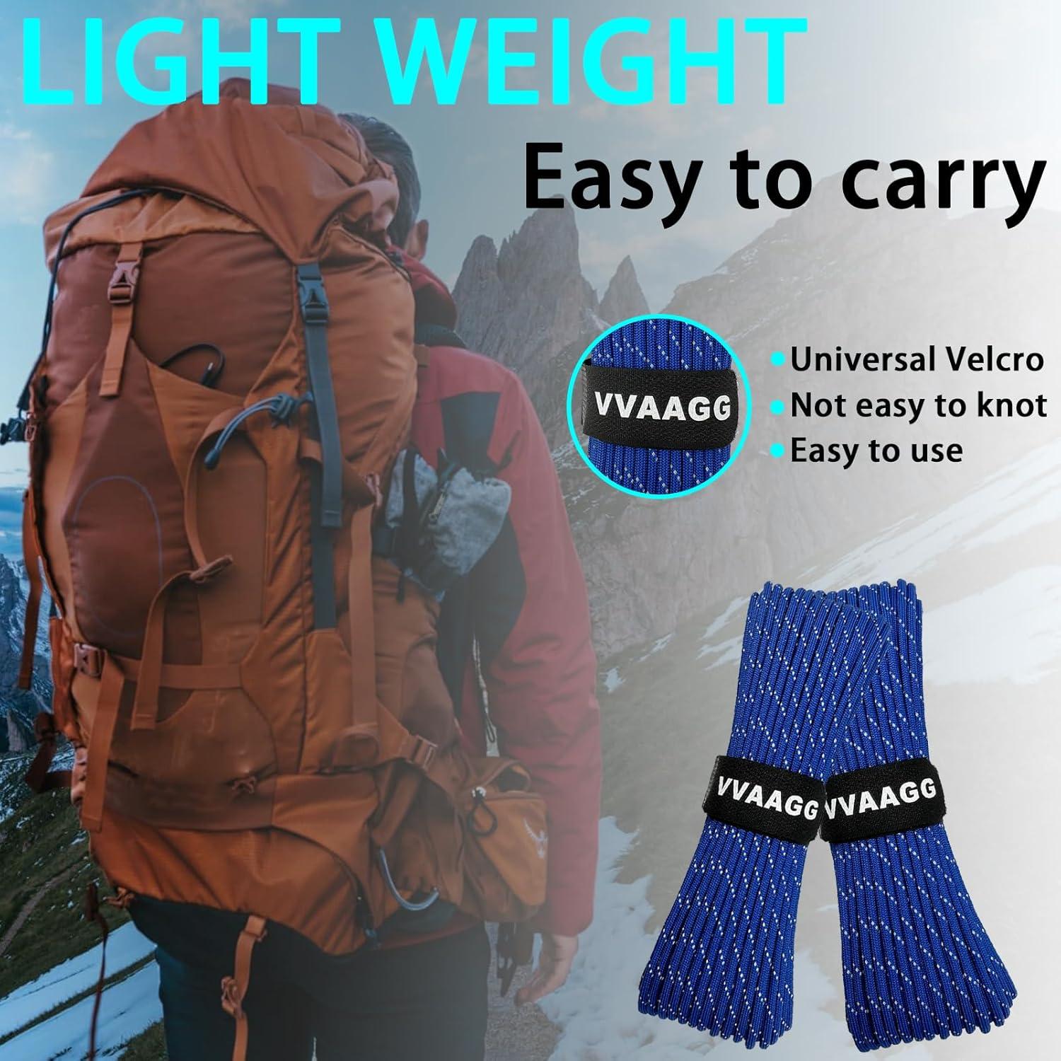 imageVVAAGG Reflective Paracord Rope 100FT 7 Strand Nylon para Cord Lanyard Utility 550 Parachute Cord 4mm Thin Tent Rope for Outdoor Camping HikingBlue