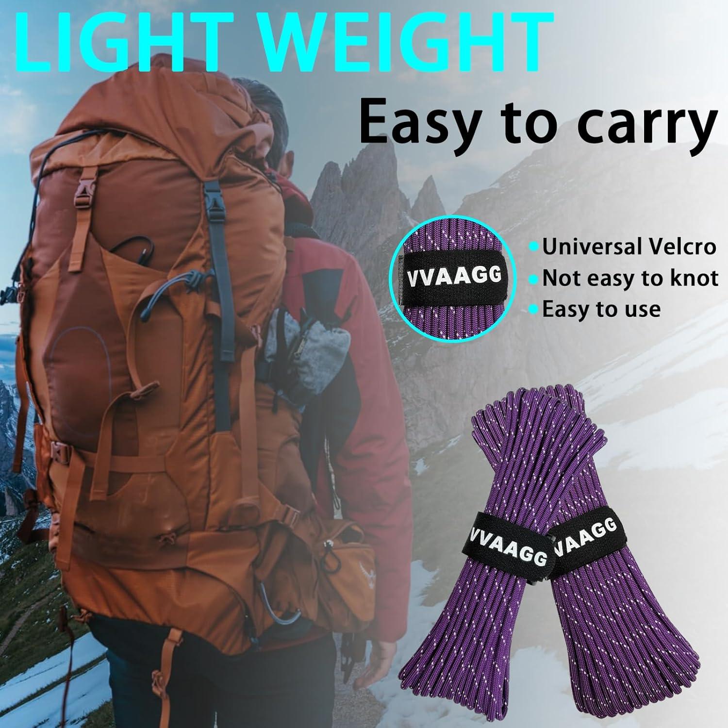 imageVVAAGG Reflective Paracord Rope 100FT 7 Strand Nylon para Cord Lanyard Utility 550 Parachute Cord 4mm Thin Tent Rope for Outdoor Camping HikingPurple