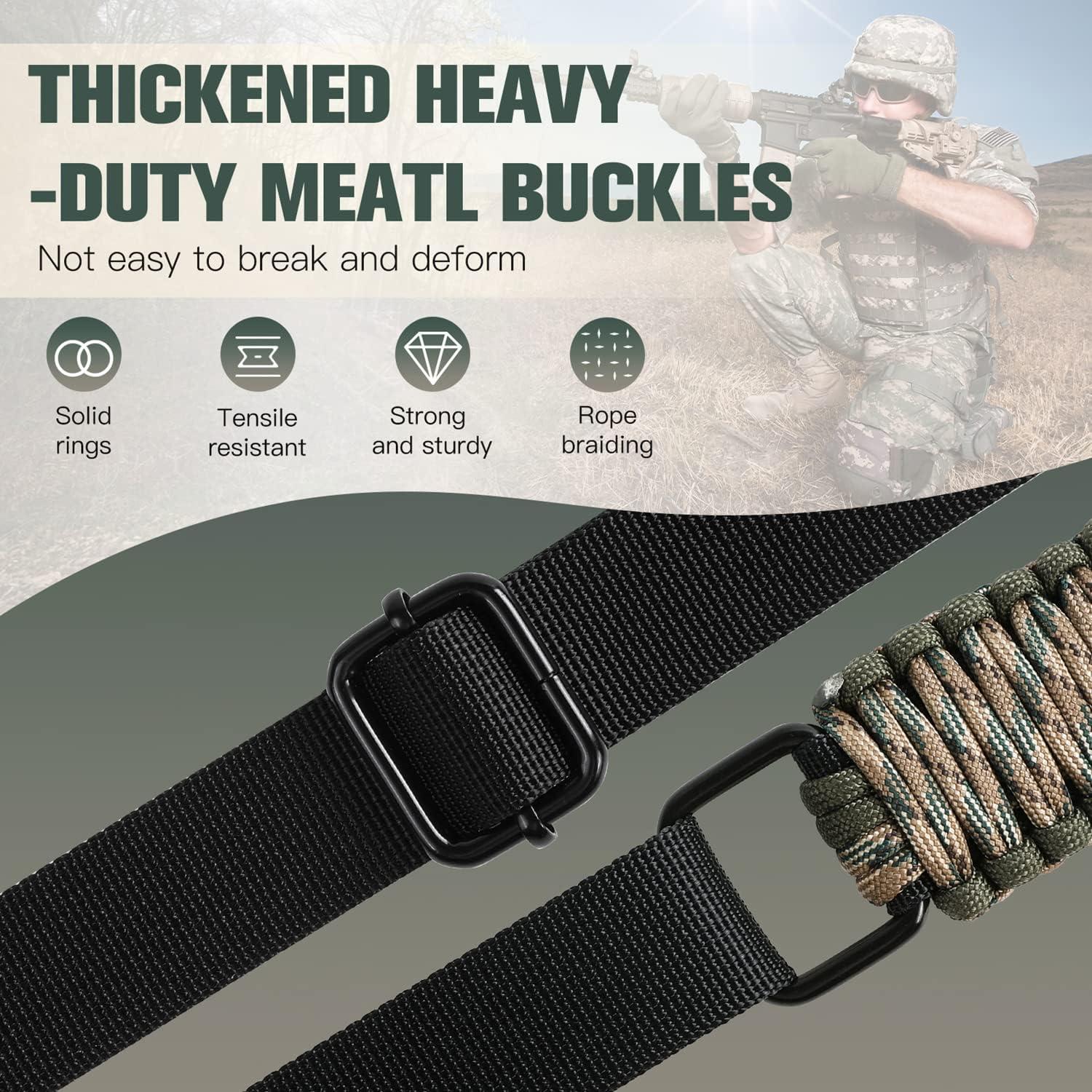 imageVVAAGG TwoPoint Paracord Rifle Sling with Swivels NonSlip Gun Sling with Adjustable Length StrapCamo