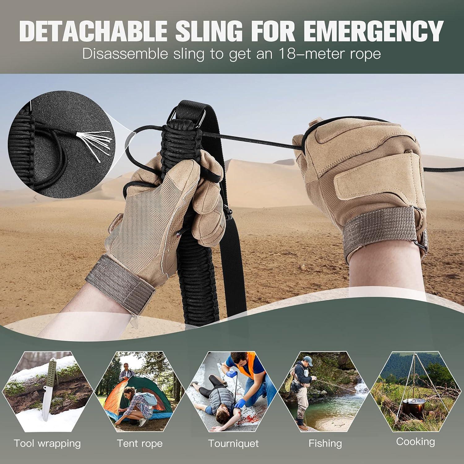 imageVVAAGG TwoPoint Paracord Rifle Sling with Swivels NonSlip Gun Sling with Adjustable Length StrapCamo