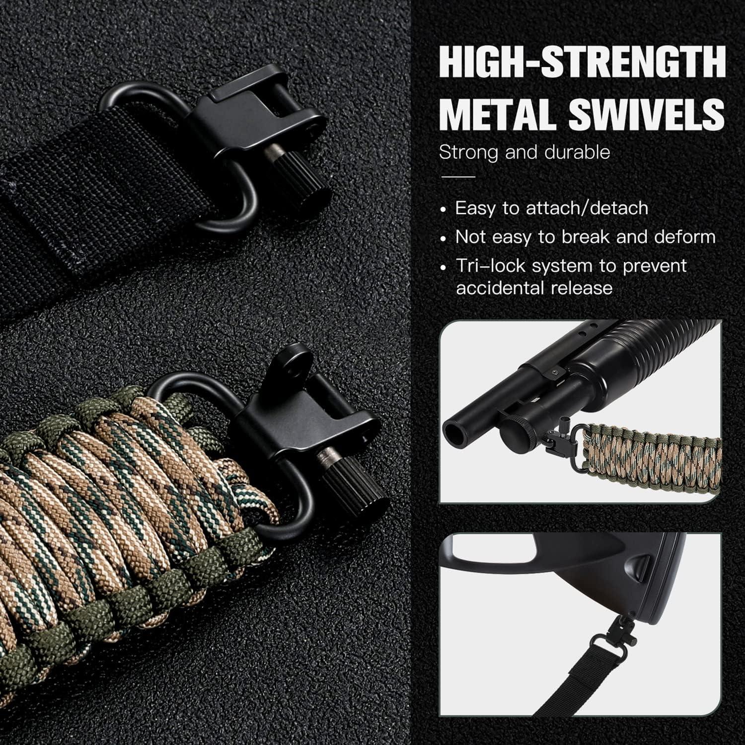 imageVVAAGG TwoPoint Paracord Rifle Sling with Swivels NonSlip Gun Sling with Adjustable Length StrapCamo
