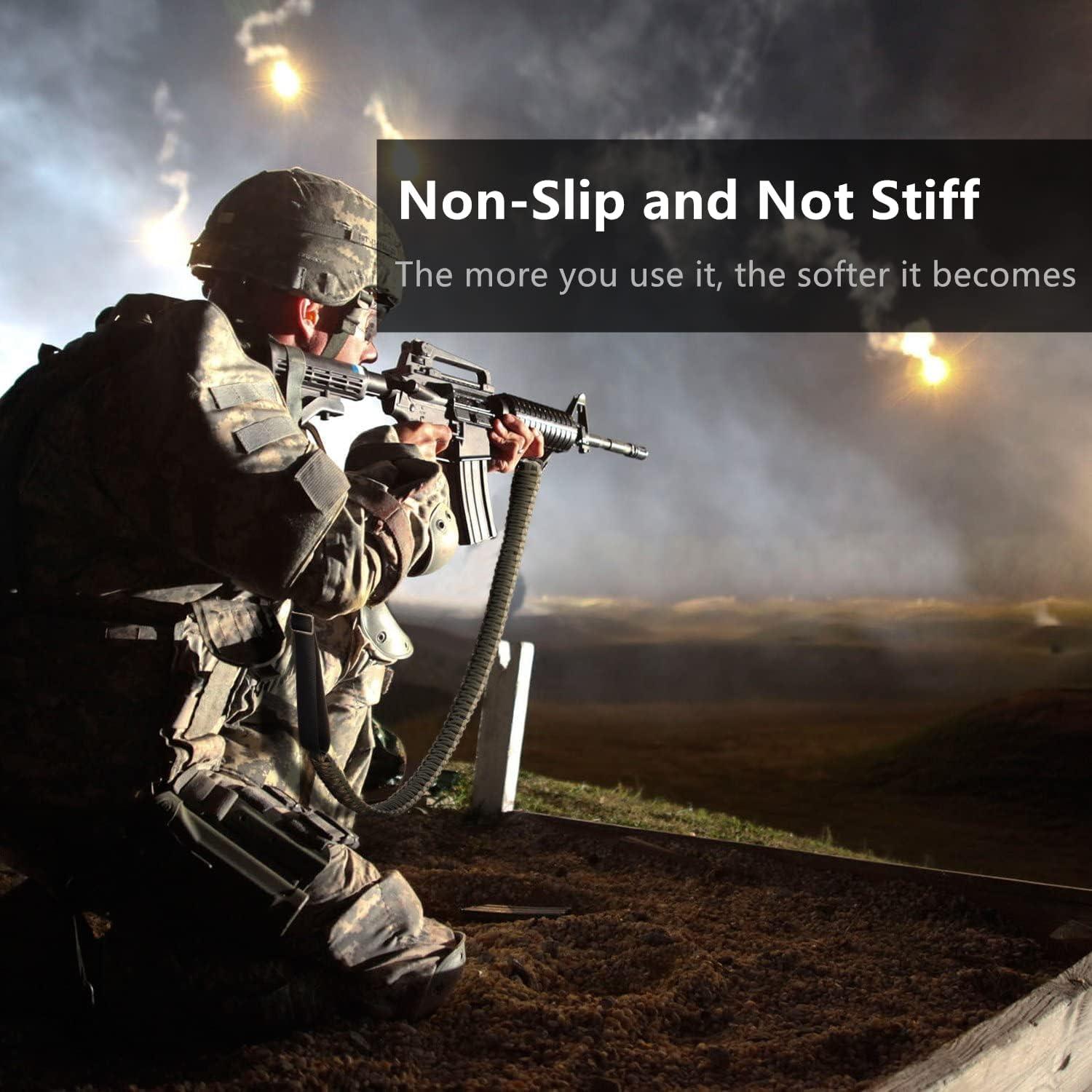 imageVVAAGG TwoPoint Paracord Rifle Sling with Swivels NonSlip Gun Sling with Adjustable Length StrapCamo