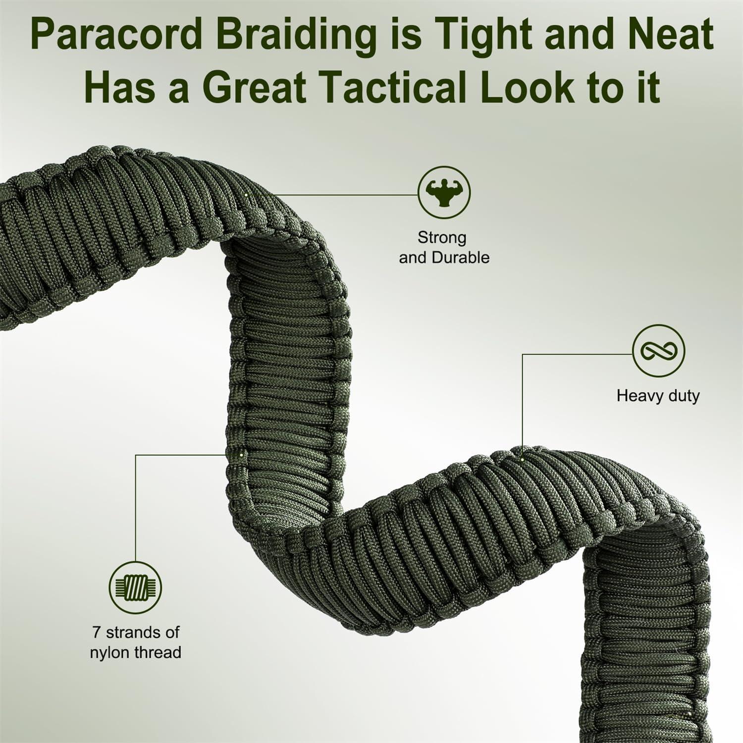 imageVVAAGG TwoPoint Paracord Rifle Sling with Swivels NonSlip Gun Sling with Adjustable Length StrapGreen