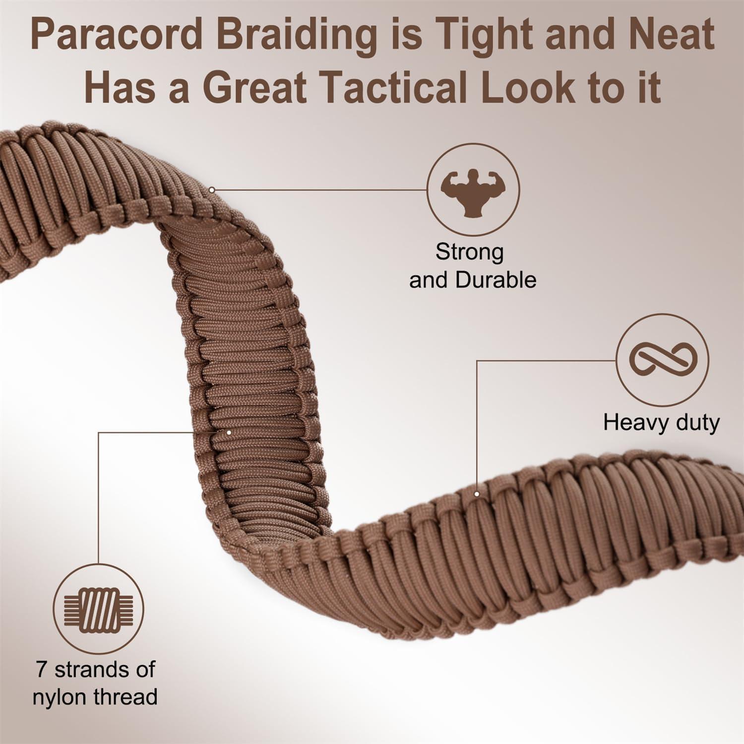 imageVVAAGG TwoPoint Paracord Rifle Sling with Swivels NonSlip Gun Sling with Adjustable Length StrapTan