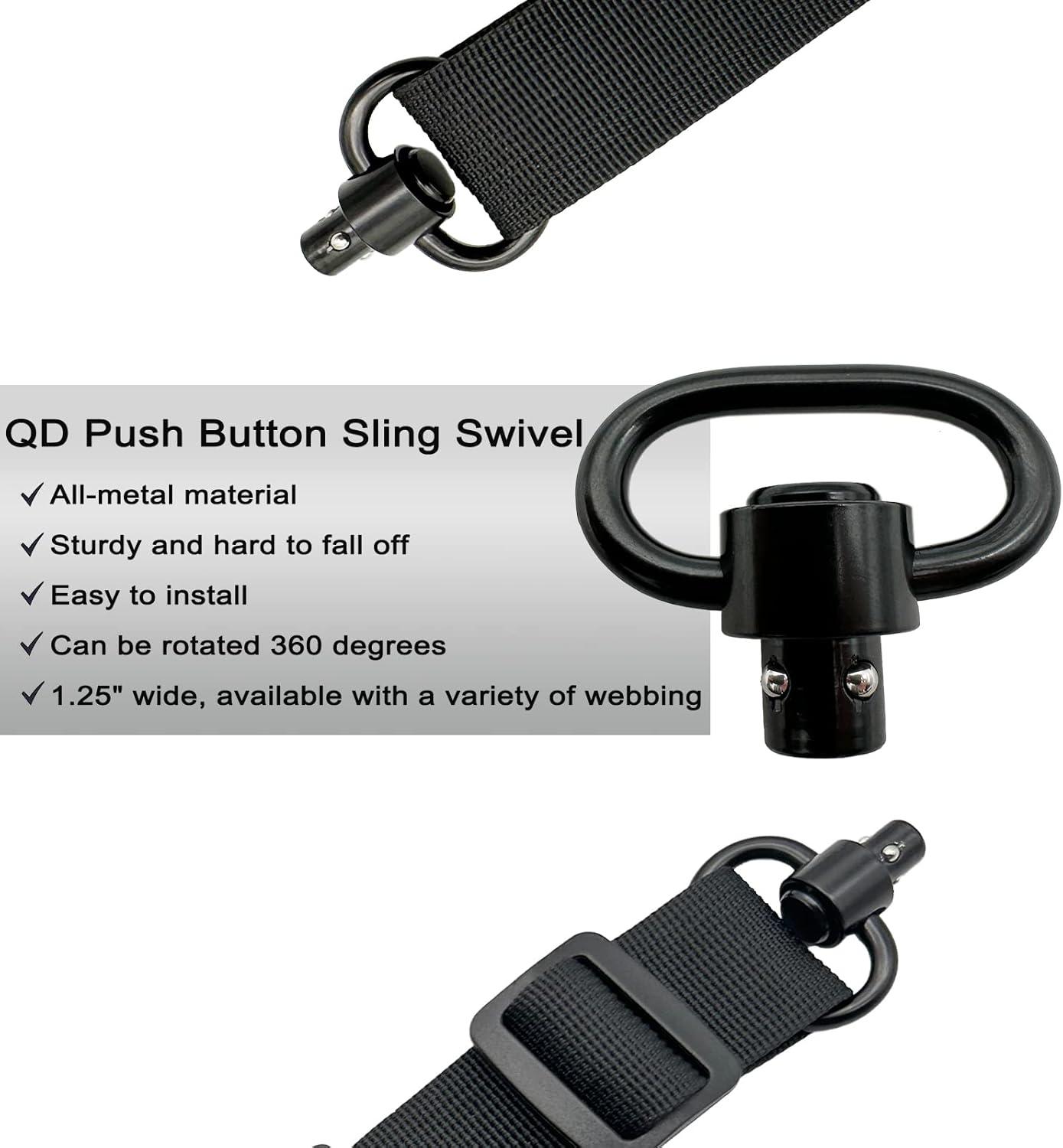 imageVVAAGG TwoPoint Sling with QD Swivels Durable AntiSlip 2 Point QD Sling with Adjustable Length StrapModeBBlack