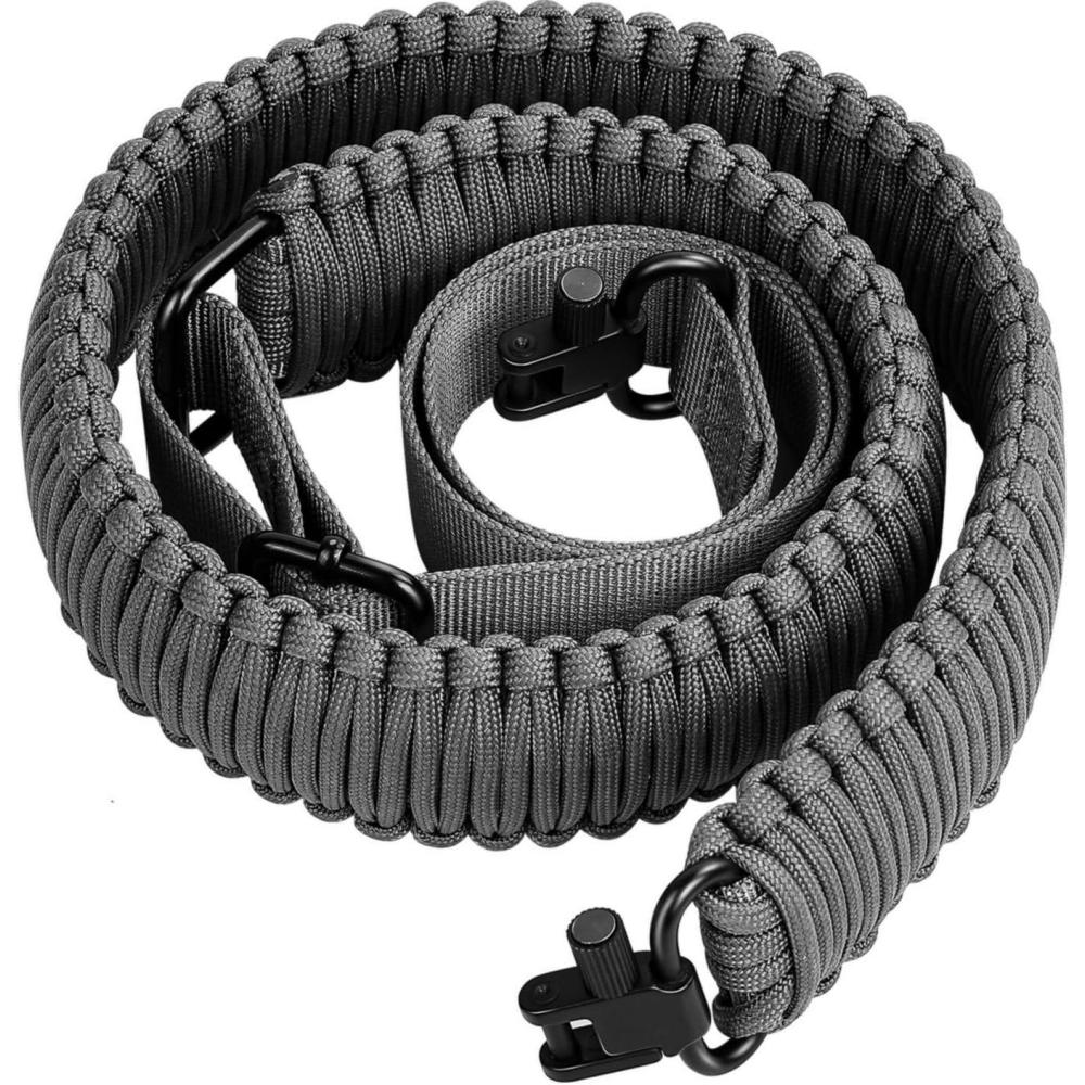 imageVVAAGG TwoPoint Paracord Rifle Sling with Swivels NonSlip Gun Sling with Adjustable Length StrapGray