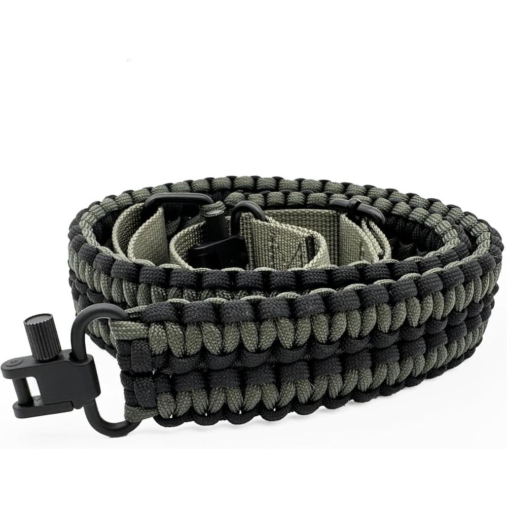 imageVVAAGG TwoPoint Sling with Swivel NonSlip Paracord Sling with Adjustable Length StrapBLGreen