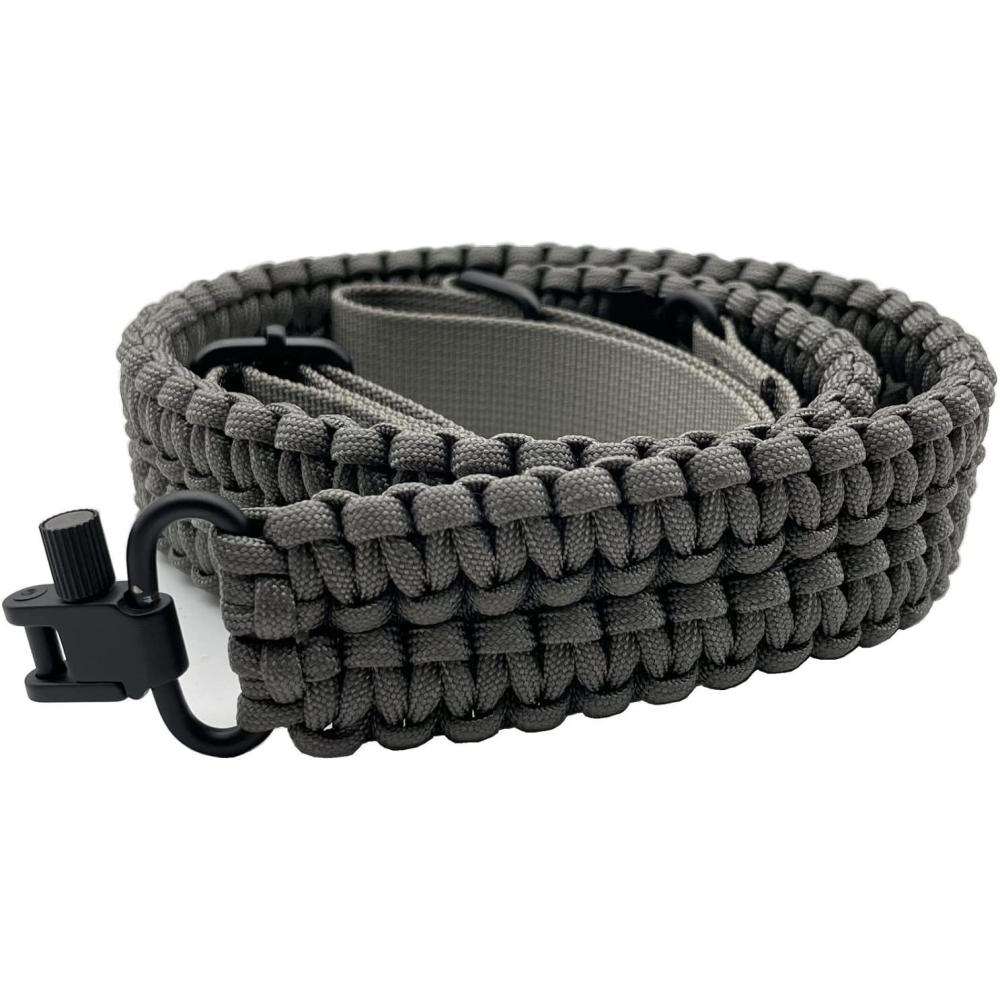 imageVVAAGG TwoPoint Sling with Swivel NonSlip Paracord Sling with Adjustable Length StrapGray