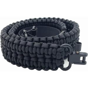 VVAAGG Two-Point Sling with Swivel, Non-Slip Paracord Sling with Adjustable Length Strap(Black)