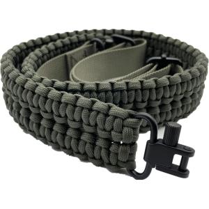 VVAAGG Two-Point Sling with Swivel, Non-Slip Paracord Sling with Adjustable Length Strap(Green)