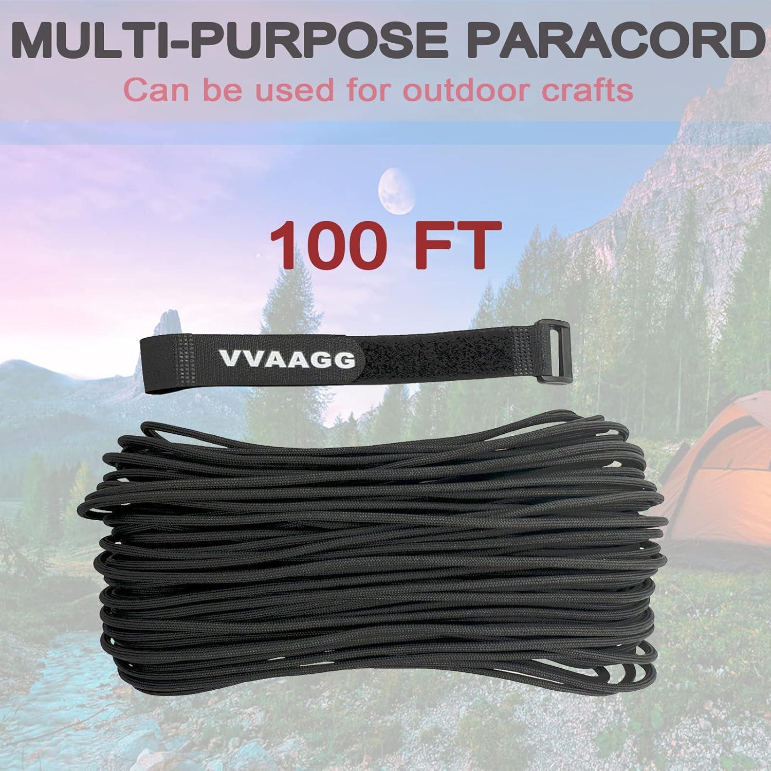 imageVVAAGG 550 Paracord 100FT Black