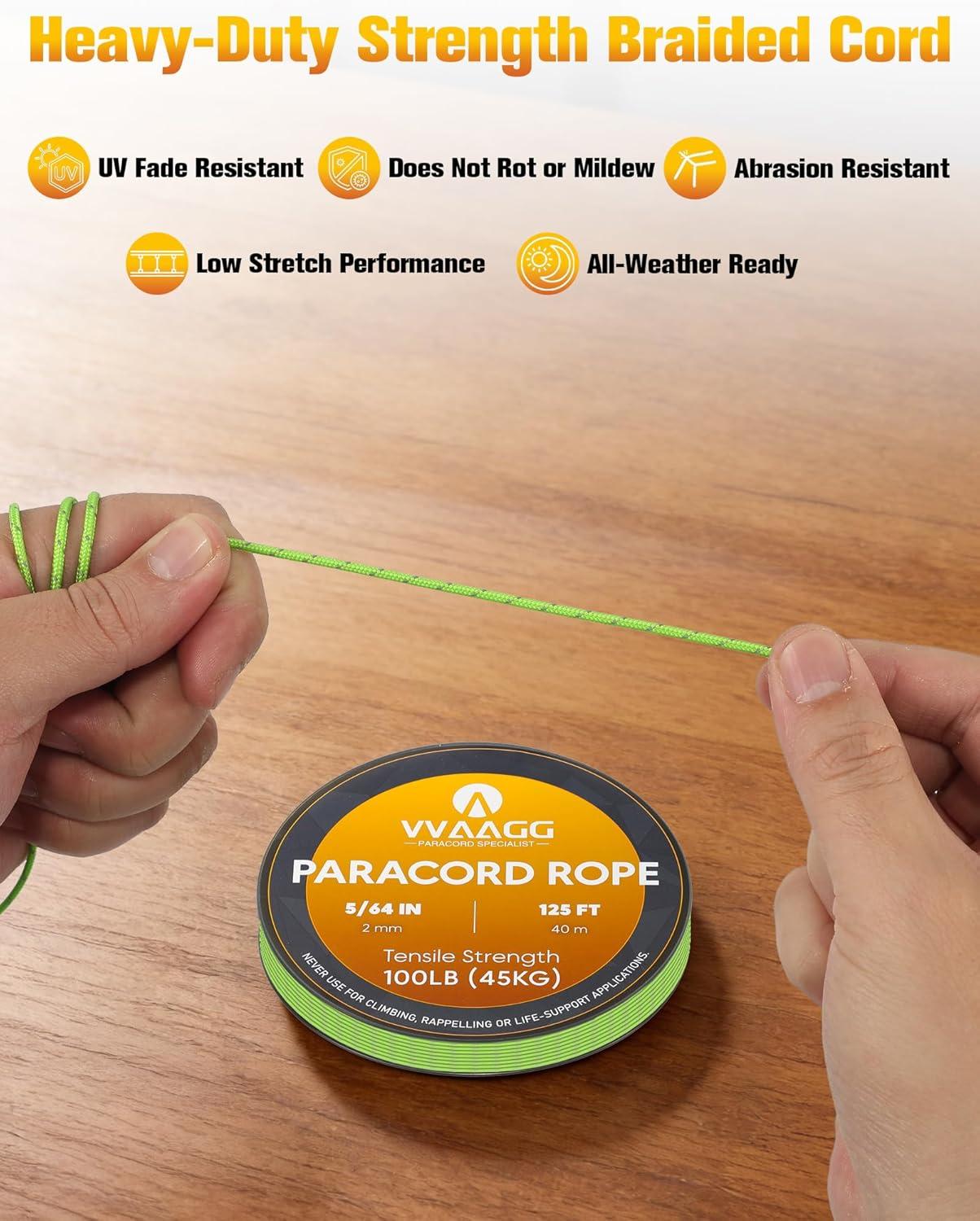 imageVVAAGG 2mm Reflective Paracord Rope 100 lbThin Micro Cord Braided String for Crafting Bracelet DIY Camping Wind ChimeFlgreen