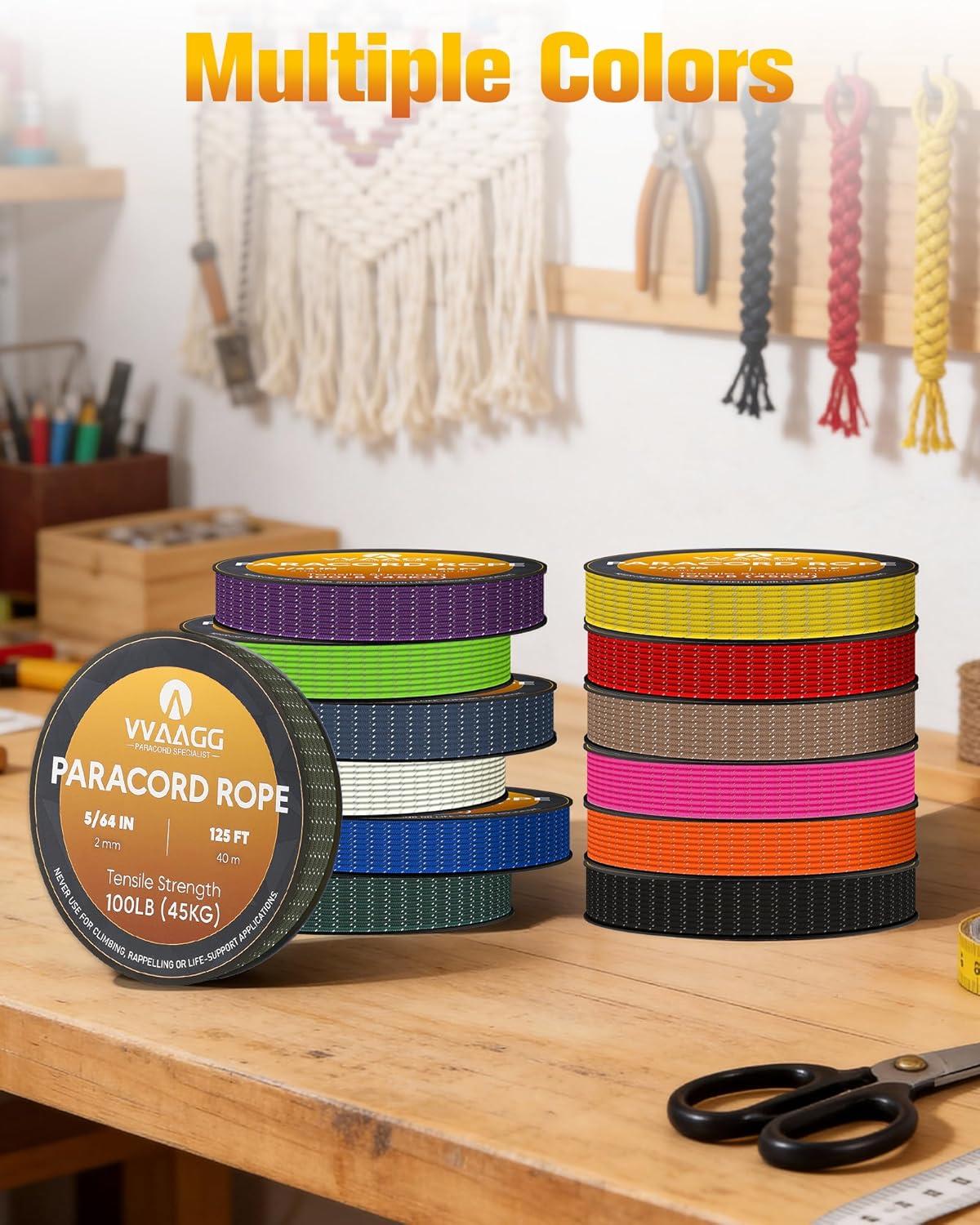imageVVAAGG 2mm Reflective Paracord Rope 100 lbThin Micro Cord Braided String for Crafting Bracelet DIY Camping Wind ChimeGreen