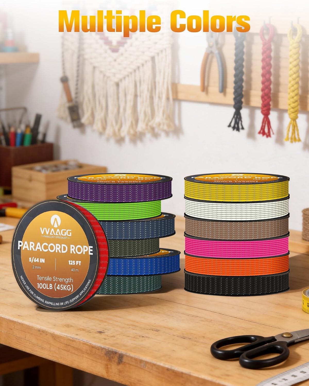 imageVVAAGG 2mm Reflective Paracord Rope 100 lbThin Micro Cord Braided String for Crafting Bracelet DIY Camping Wind ChimeRed