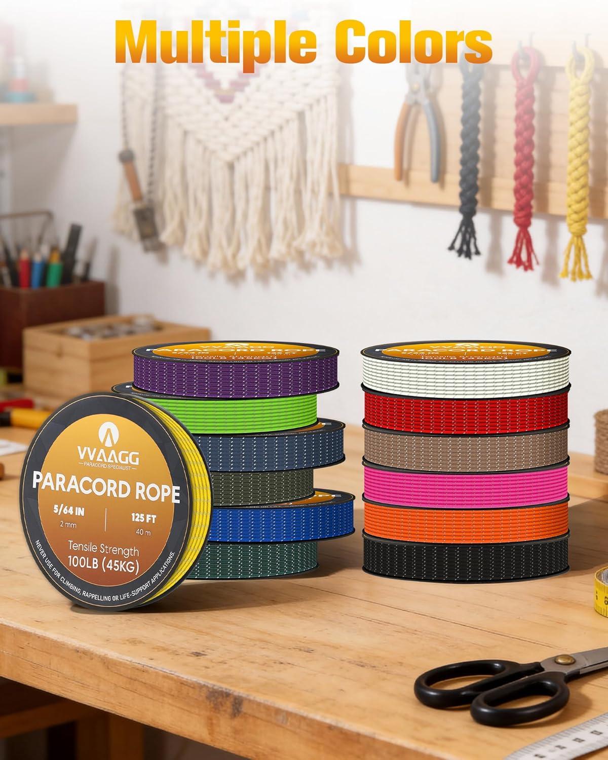 imageVVAAGG 2mm Reflective Paracord Rope 100 lbThin Micro Cord Braided String for Crafting Bracelet DIY Camping Wind ChimeYellow