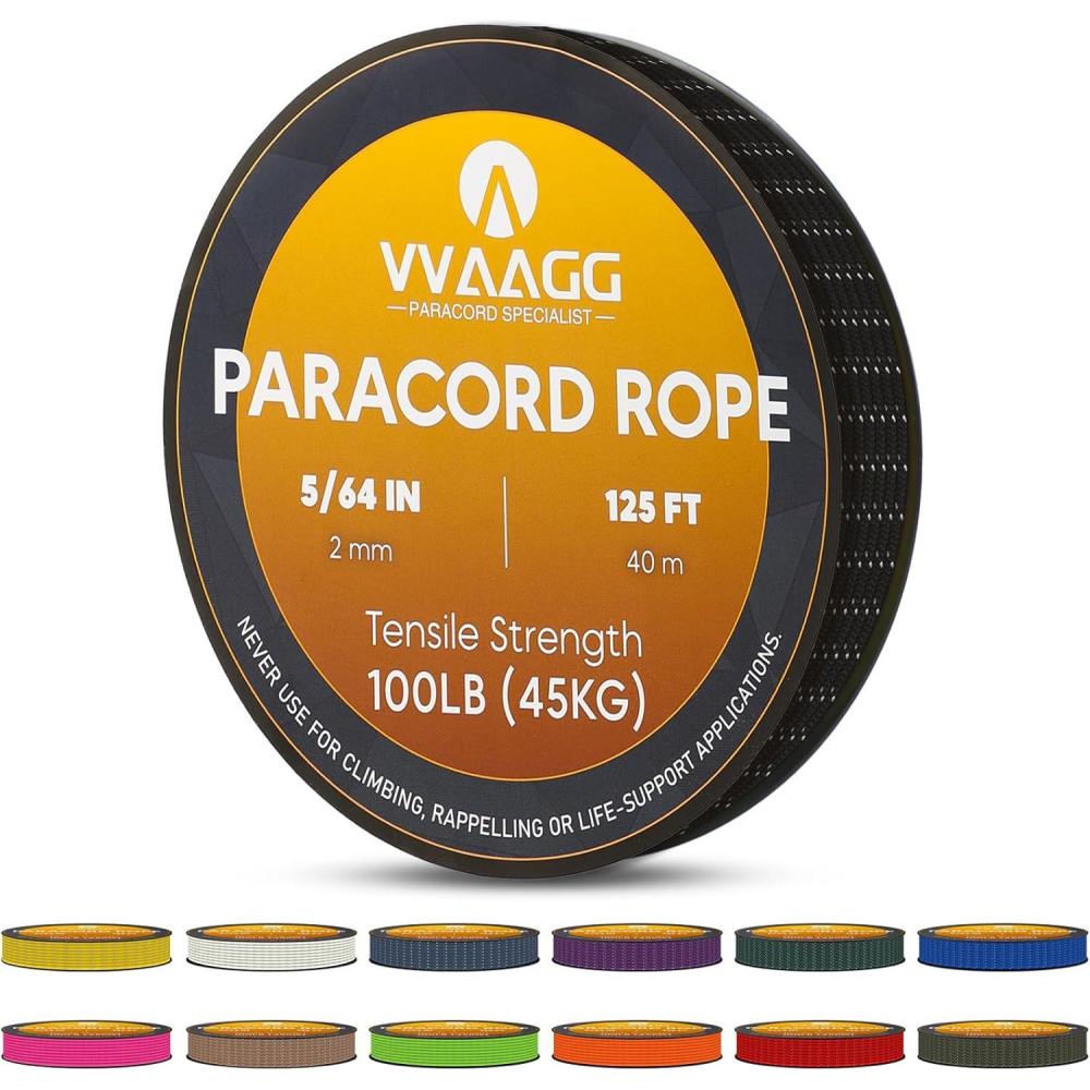 imageVVAAGG 2mm Reflective Paracord Rope 100 lbThin Micro Cord Braided String for Crafting Bracelet DIY Camping Wind ChimeBlack