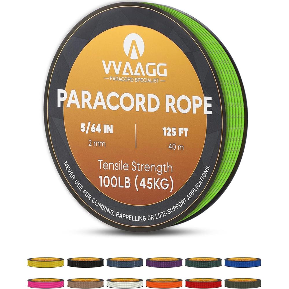 imageVVAAGG 2mm Reflective Paracord Rope 100 lbThin Micro Cord Braided String for Crafting Bracelet DIY Camping Wind ChimeFlgreen