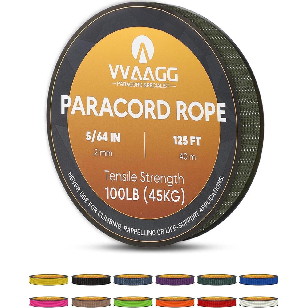 imageVVAAGG 2mm Reflective Paracord Rope 100 lbThin Micro Cord Braided String for Crafting Bracelet DIY Camping Wind ChimeGreen