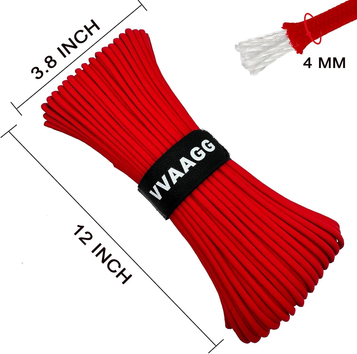 imageVVAAGG 550lb Paracord Rope 100FT 4mm Lightweight and Durable Camping Rope 7 Strand Nylon Parachute Cord for Fishing Clothesline Hammock Tent amp Survival DIY Bracelet OrangeRed