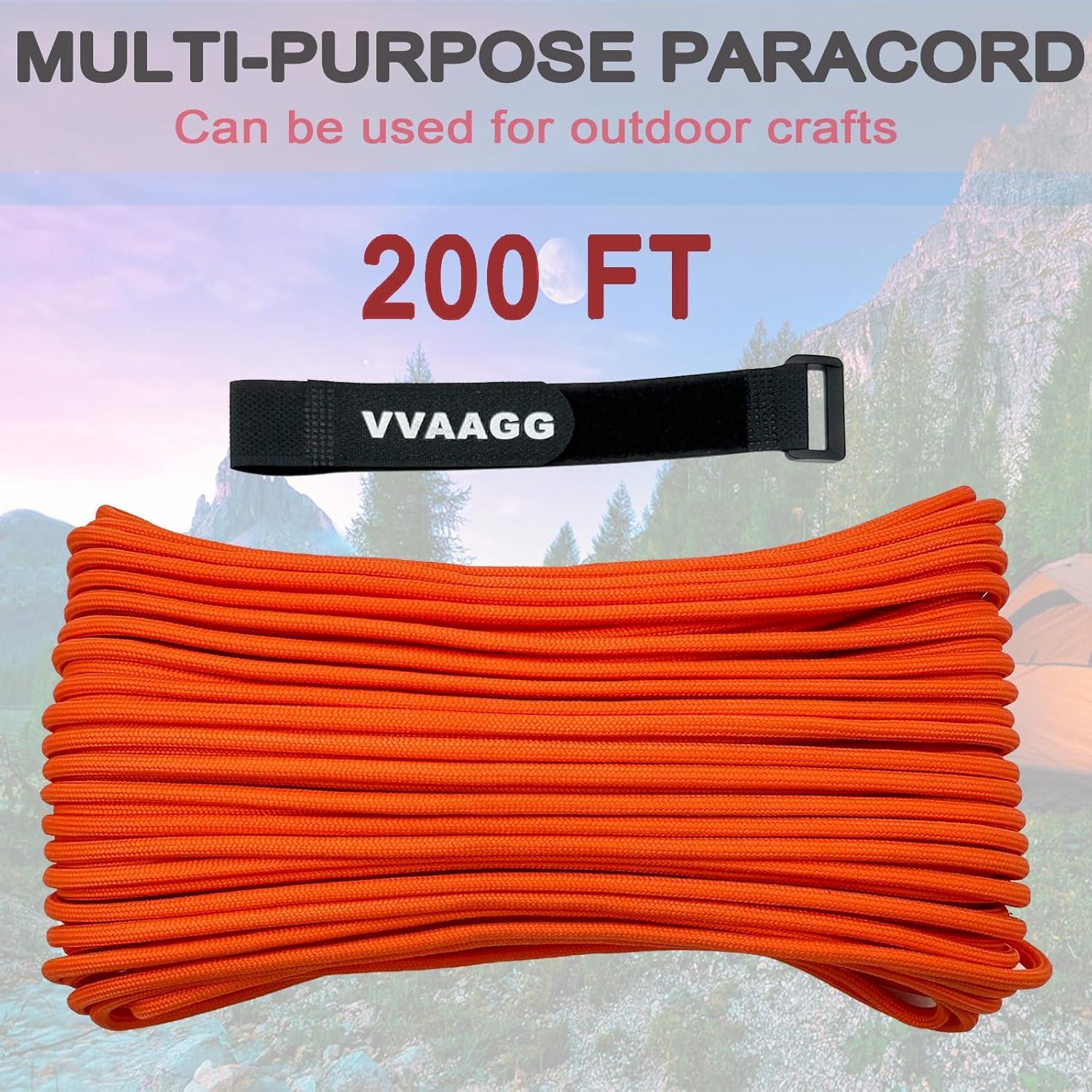 imageVVAAGG 550lb Paracord Rope 100FT 4mm Lightweight and Durable Camping Rope 7 Strand Nylon Parachute Cord for Fishing Clothesline Hammock Tent amp Survival DIY Bracelet OrangeOrange